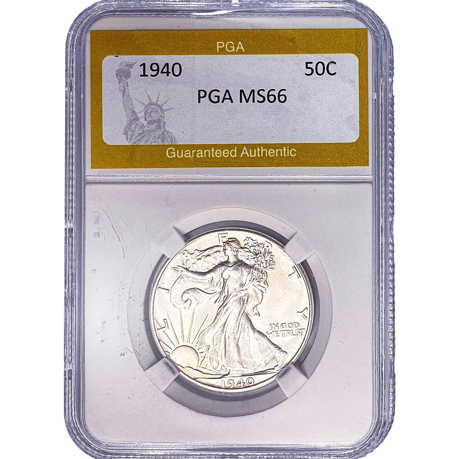 1940 Walking Liberty Half Dollar PGA MS66: 1940 Walking Liberty Half Dollar PGA MS66