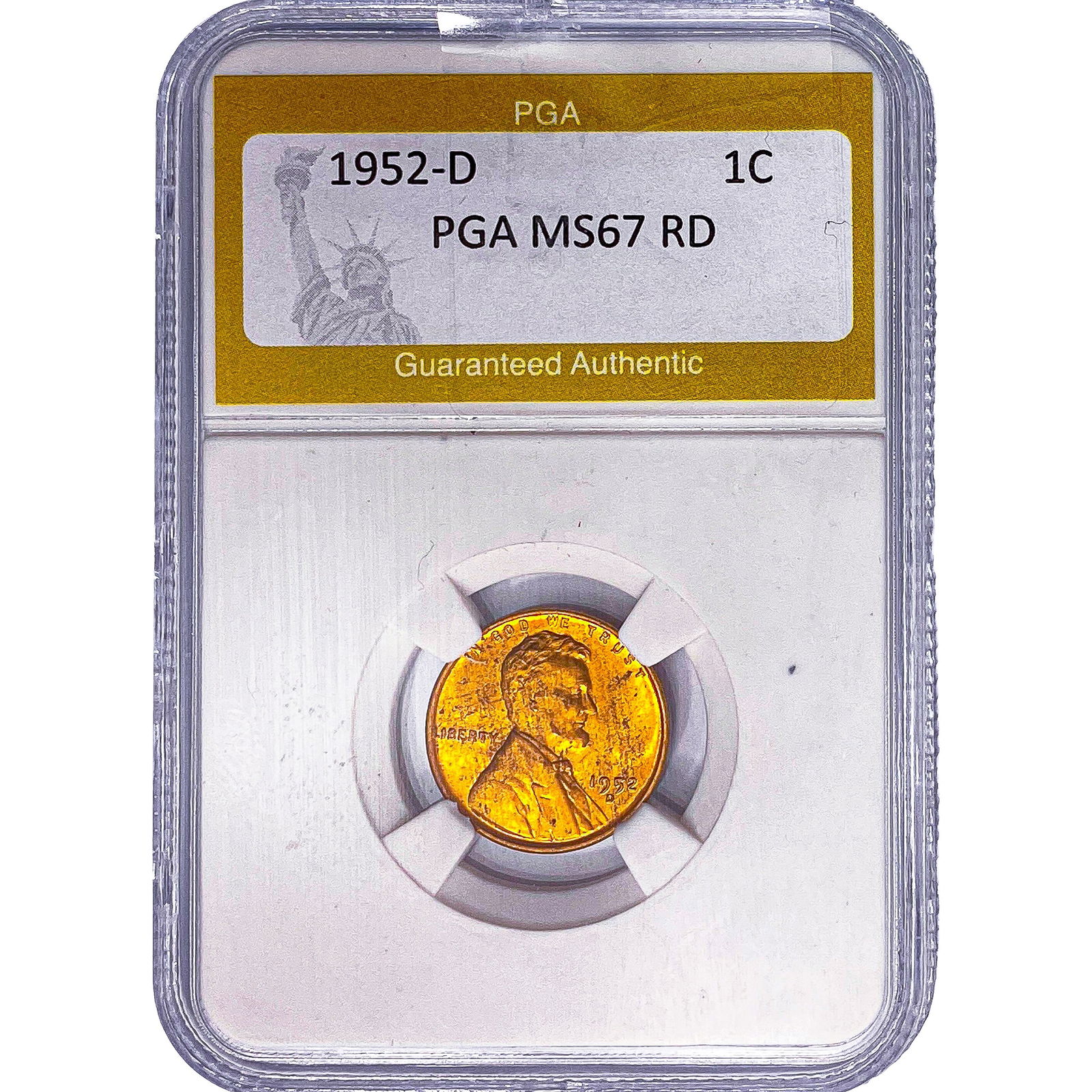 1952-D Wheat Cent PGA MS67 RD: 1952-D Wheat Cent PGA MS67 RD