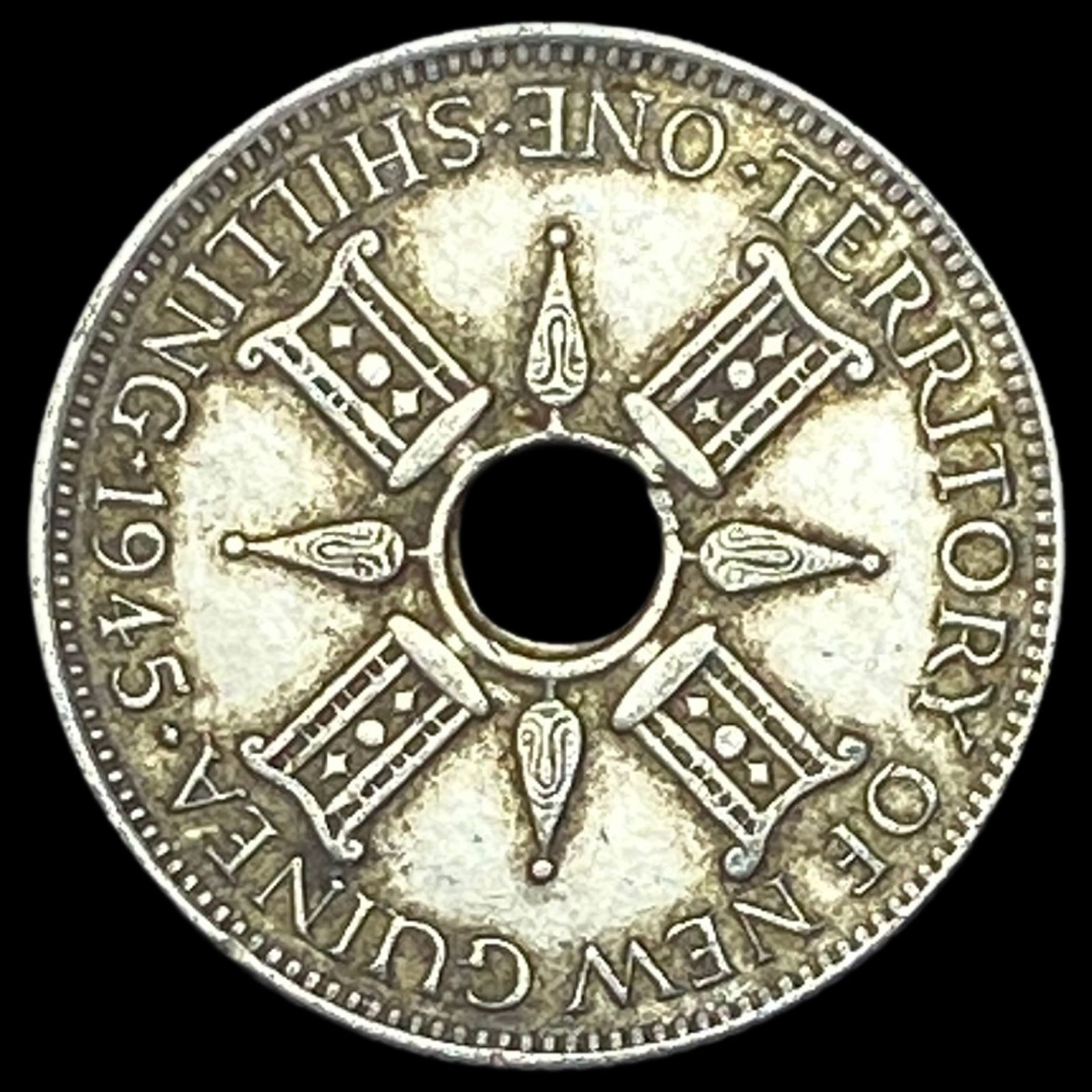 1945 New Guinea 1 Silver Shilling UNCIRCULATED: 1945 New Guinea 1 Silver Shilling UNCIRCULATED