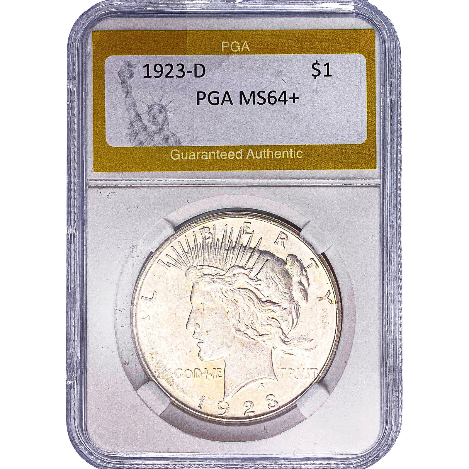 1923-D Silver Peace Dollar PGA MS64+: 1923-D Silver Peace Dollar PGA MS64+