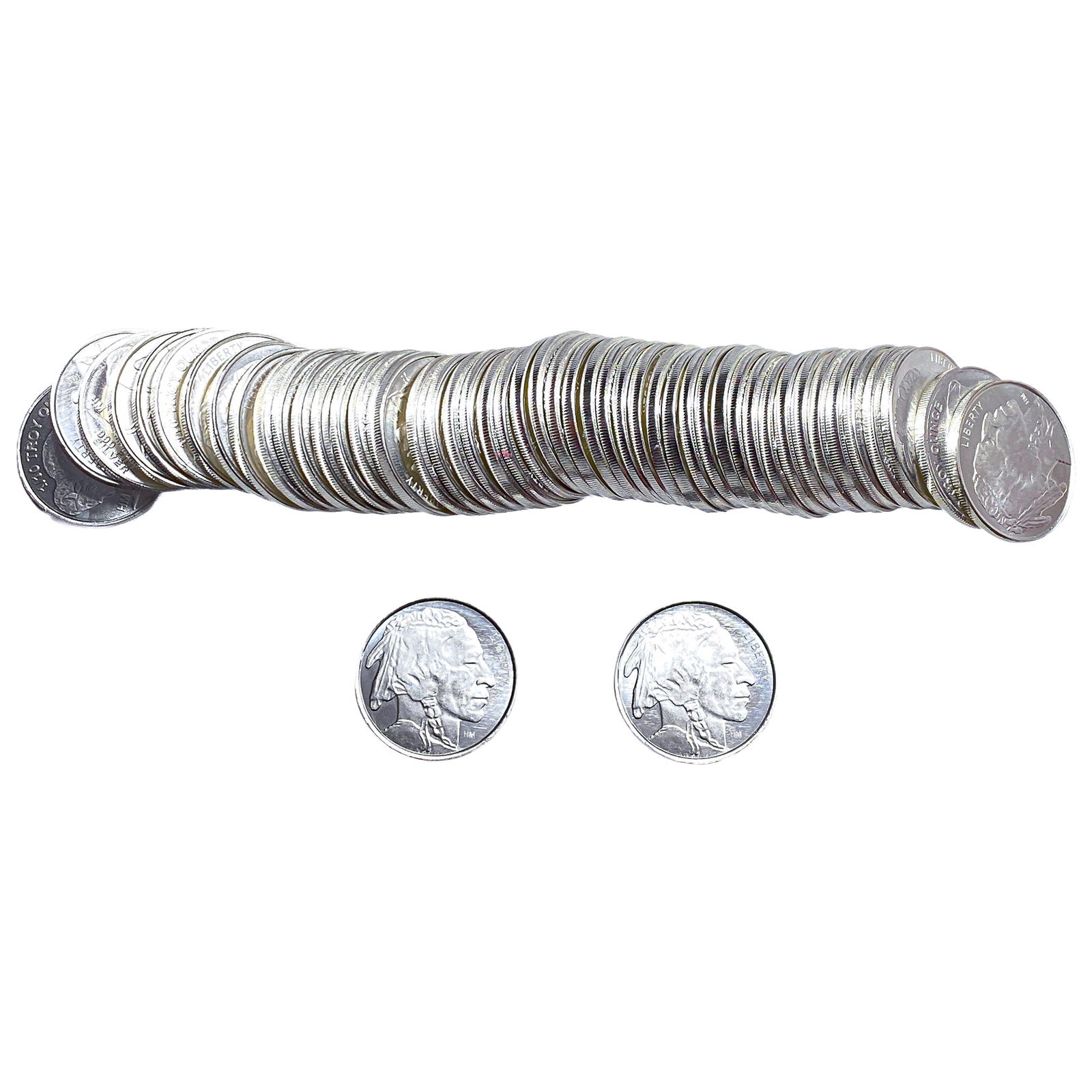 Roll of 50 Indian Head Silver 1/10oz Coins: Roll of 50 Indian Head Silver 1/10oz Coins