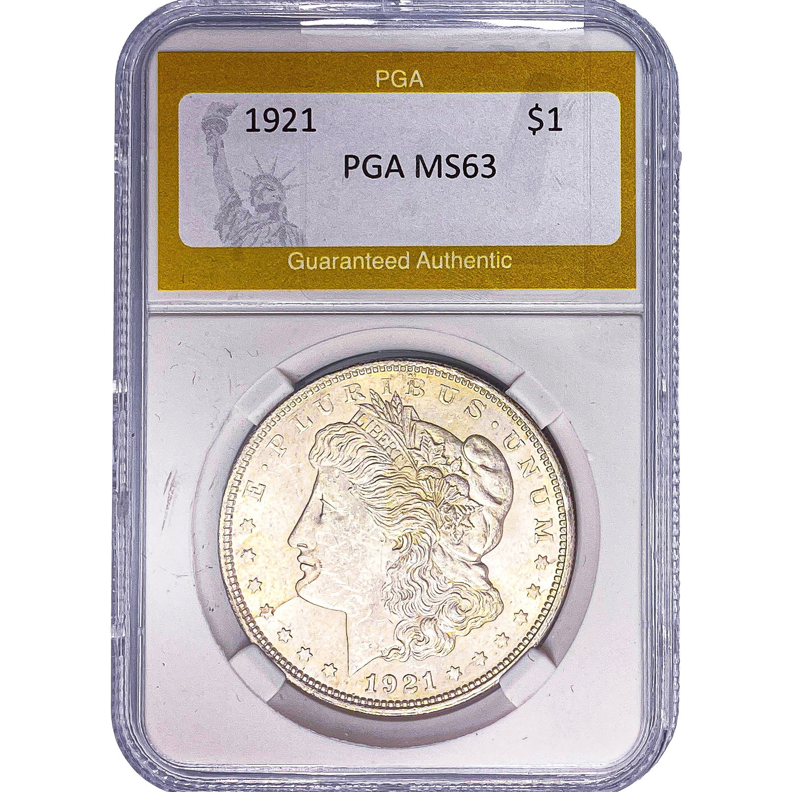 1921 Morgan Silver Dollar PGA MS63: 1921 Morgan Silver Dollar PGA MS63