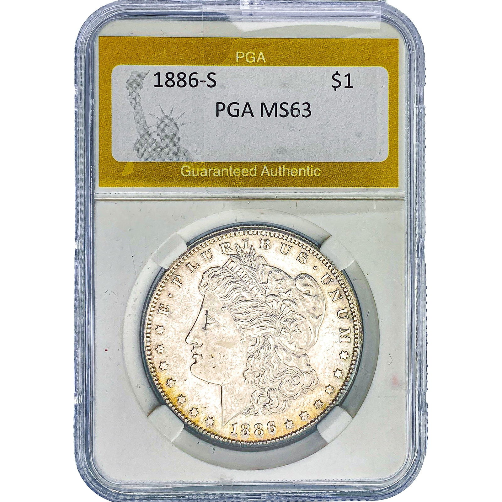 1886-S Morgan Silver Dollar PGA MS63 (1 of 2)