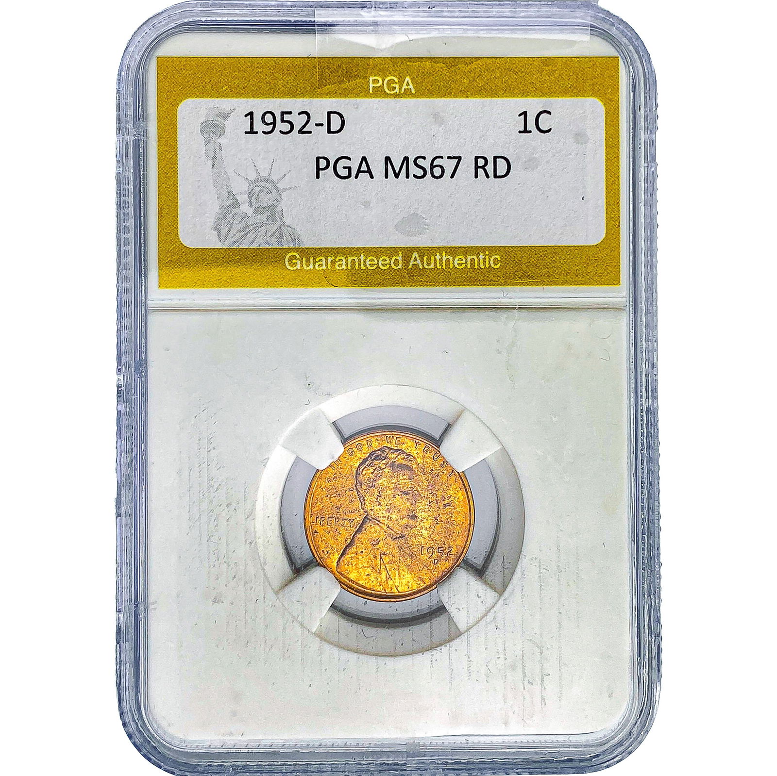 1952-D Wheat Cent PGA MS67 RD: 1952-D Wheat Cent PGA MS67 RD