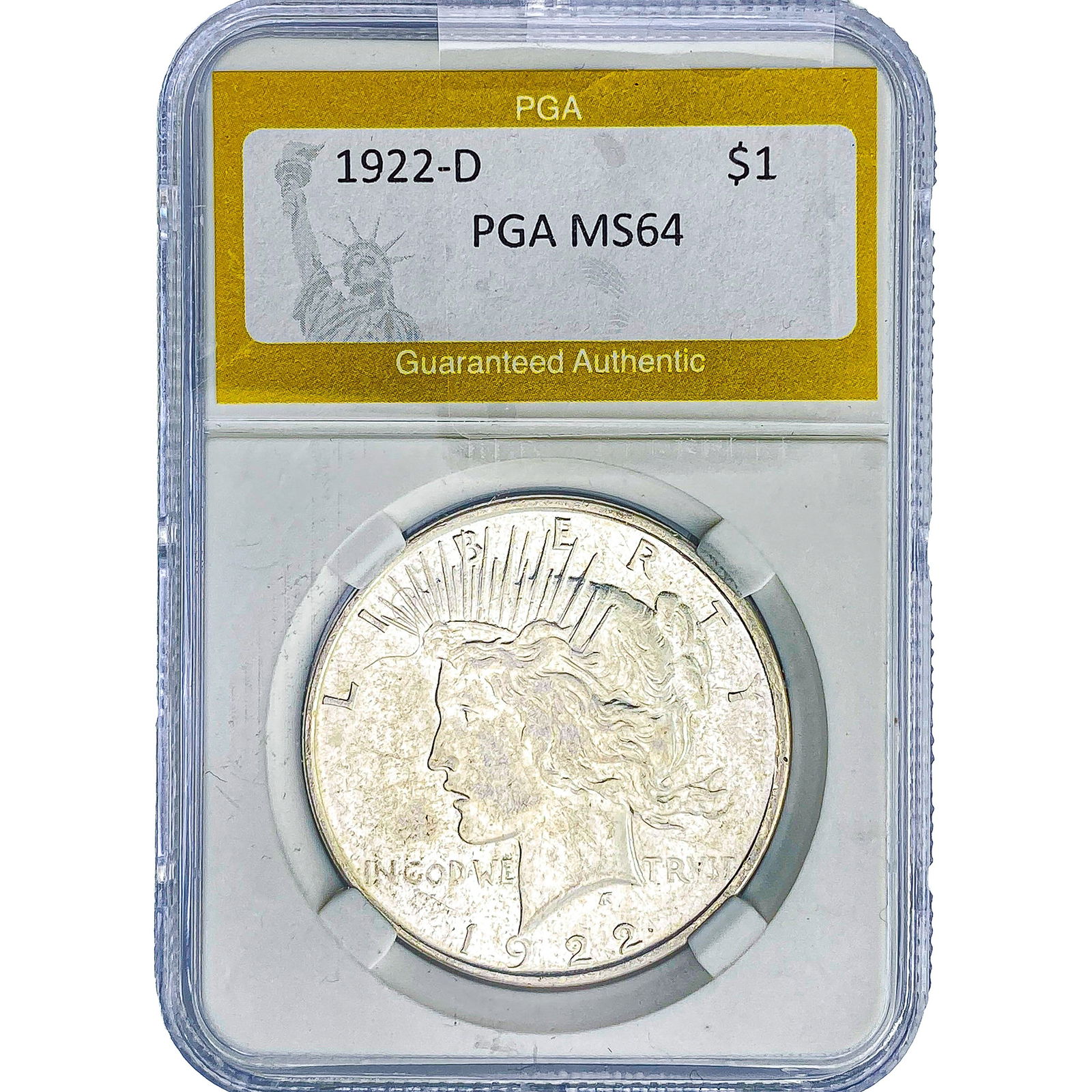1922-D Silver Peace Dollar PGA MS64: 1922-D Silver Peace Dollar PGA MS64