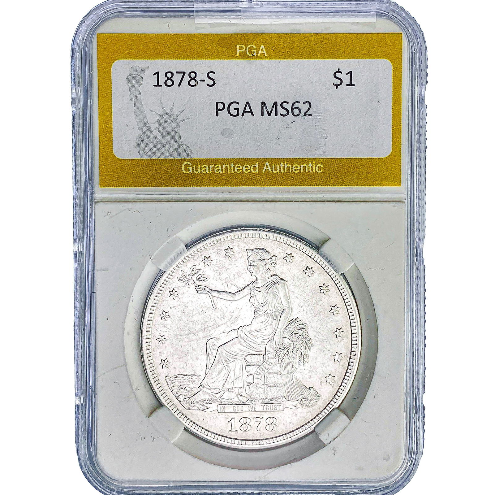 1878-S Silver Trade Dollar PGA MS62 (1 of 2)