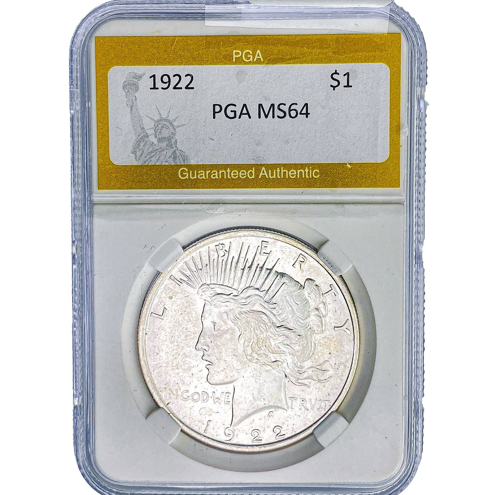 1922 Silver Peace Dollar PGA MS64: 1922 Silver Peace Dollar PGA MS64
