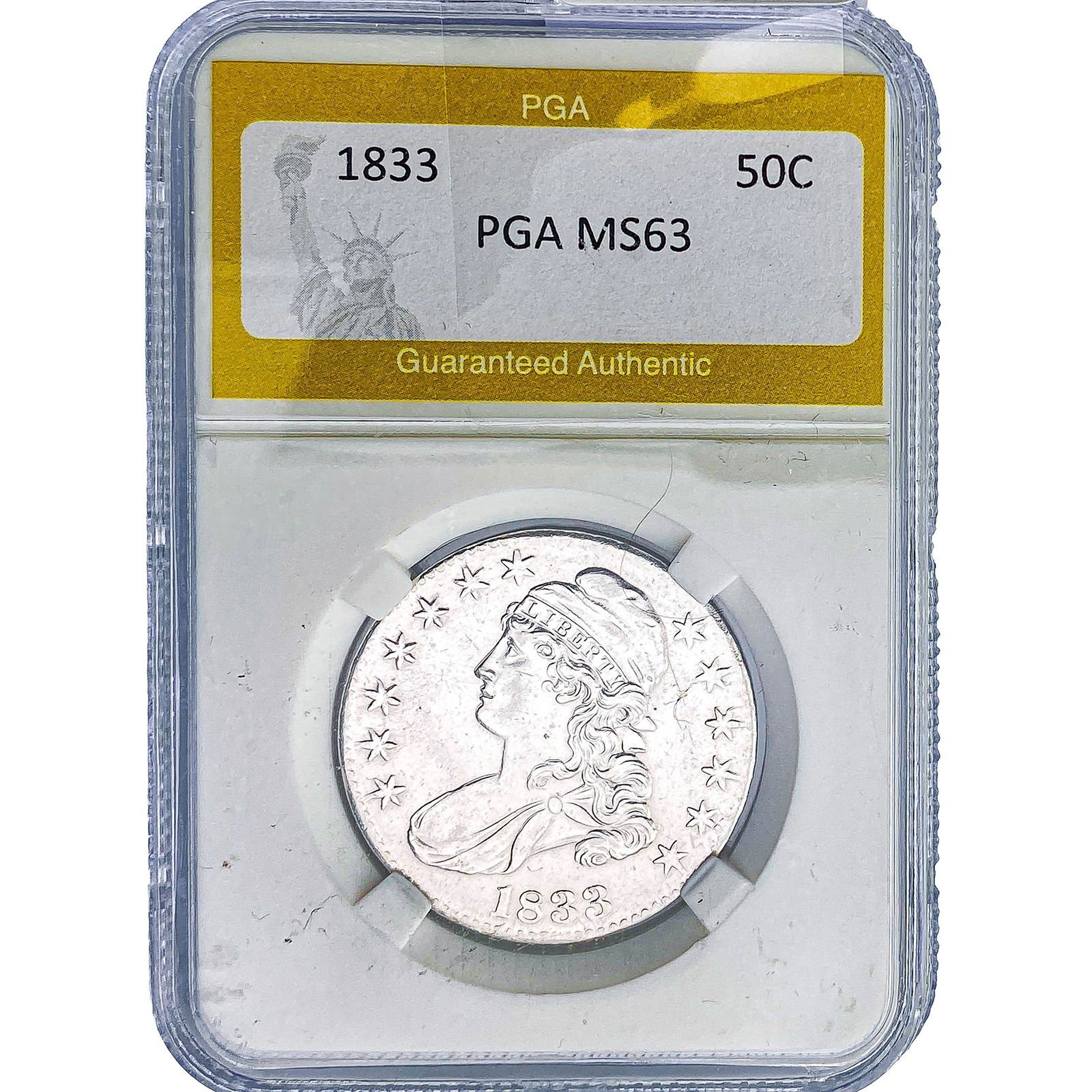 1833 Capped Bust Half Dollar PGA MS63 (1 of 2)