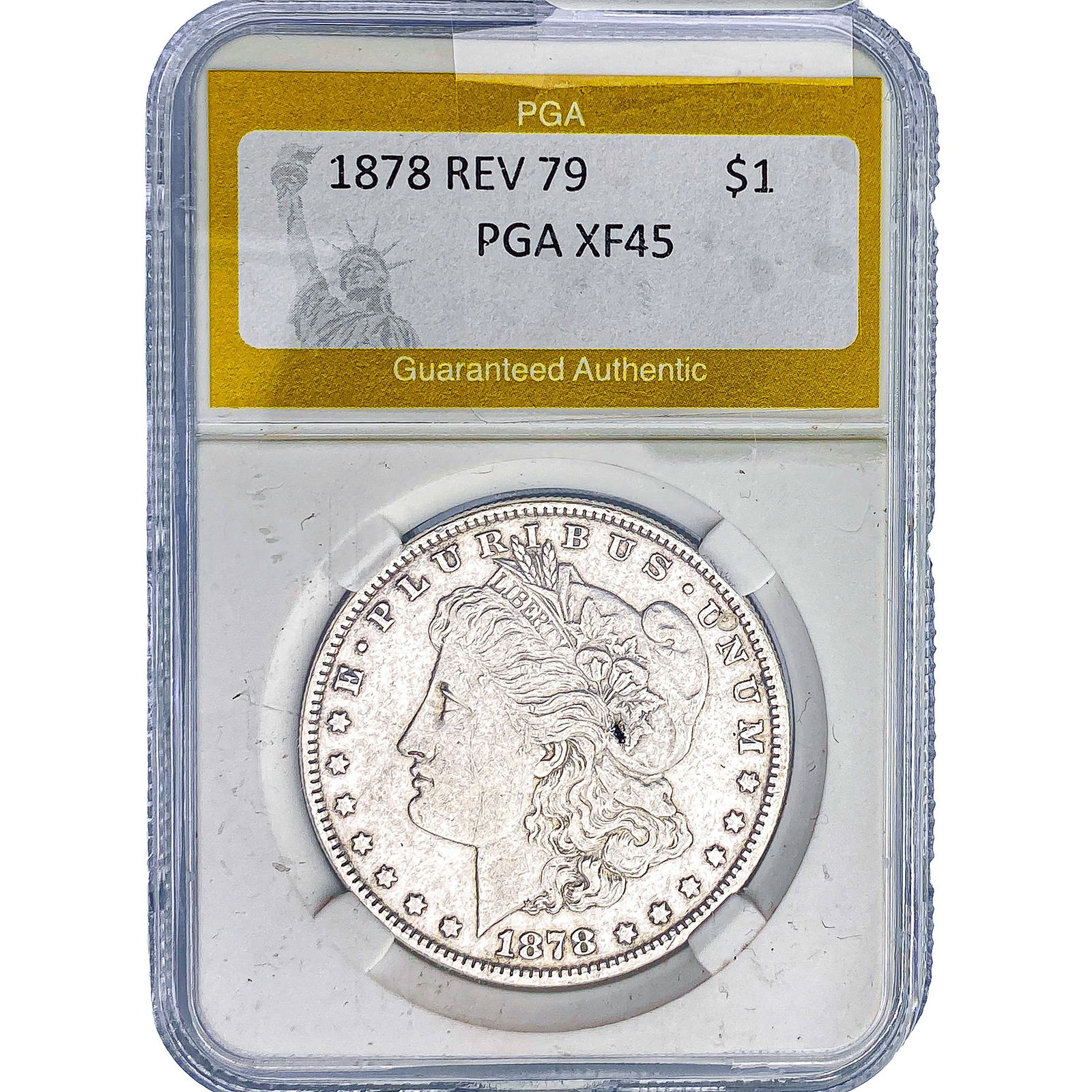 1878 REV 79 Morgan Silver Dollar PGA XF45: 1878 REV 79 Morgan Silver Dollar PGA XF45