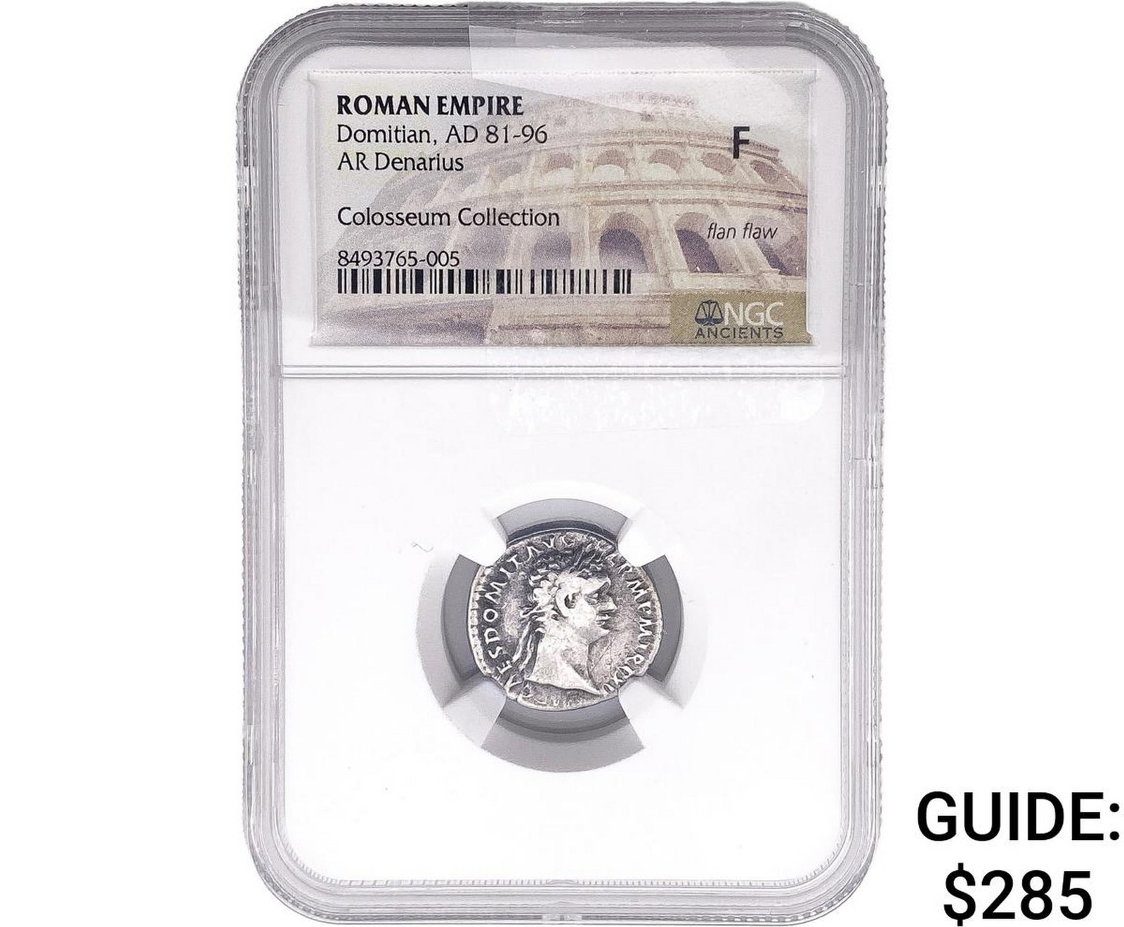 Roman Domitian, AD 81-96 Silver Denarius NGC F: Roman Domitian, AD 81-96 Silver Denarius NGC F