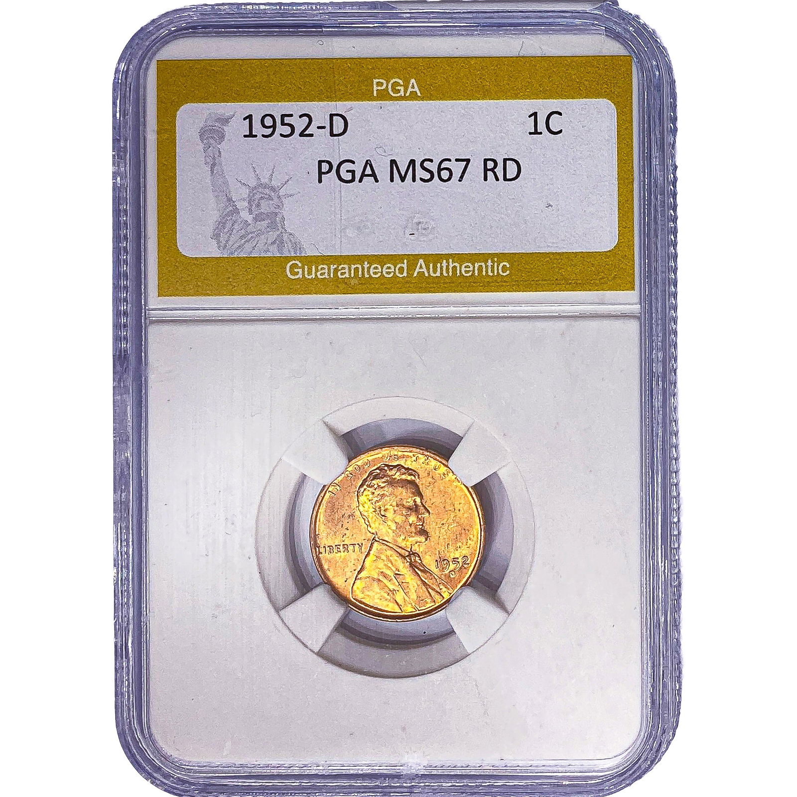 1952-D Wheat Cent PGA MS67 RD: 1952-D Wheat Cent PGA MS67 RD
