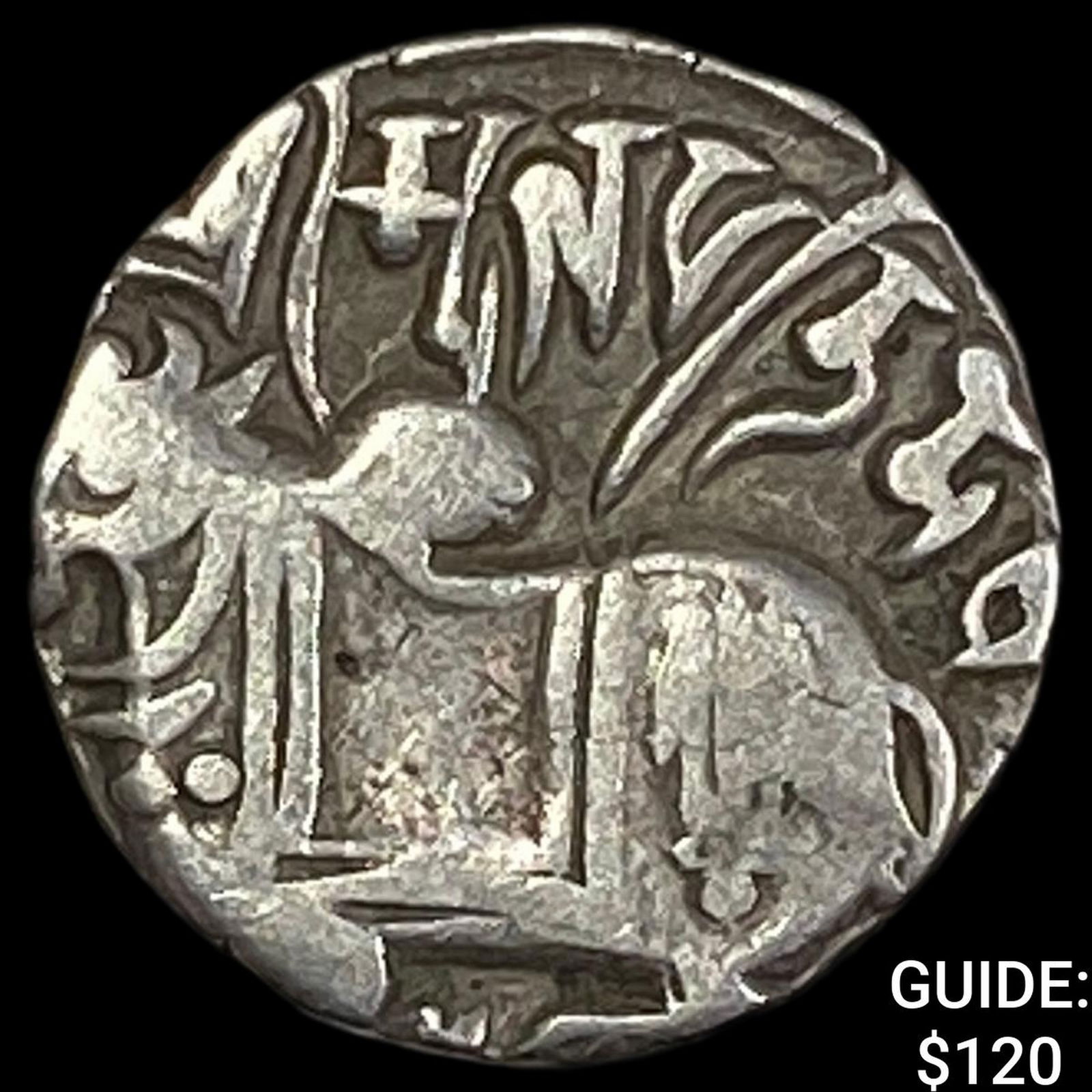 India Rajput 700-1000 Silver Jital NEARLY UNCIRCULATED (1 of 2)