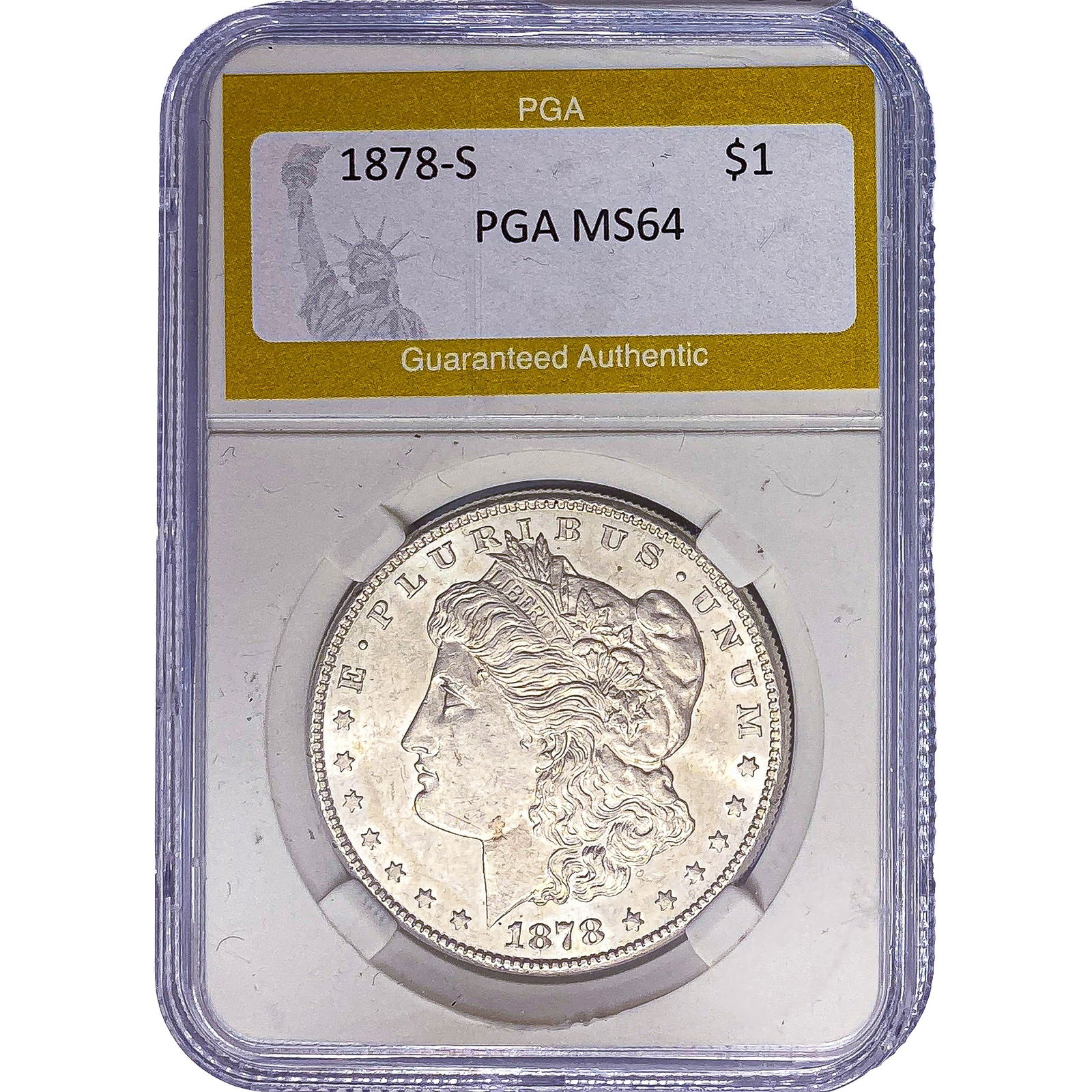 1878-S Morgan Silver Dollar PGA MS64: 1878-S Morgan Silver Dollar PGA MS64