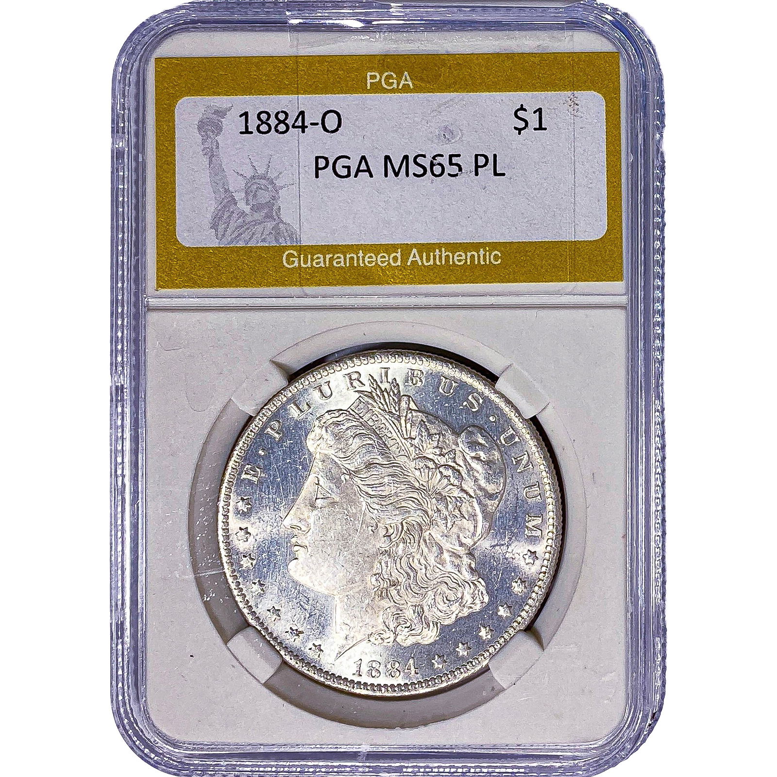 1884-O Morgan Silver Dollar PGA MS65 PL: 1884-O Morgan Silver Dollar PGA MS65 PL