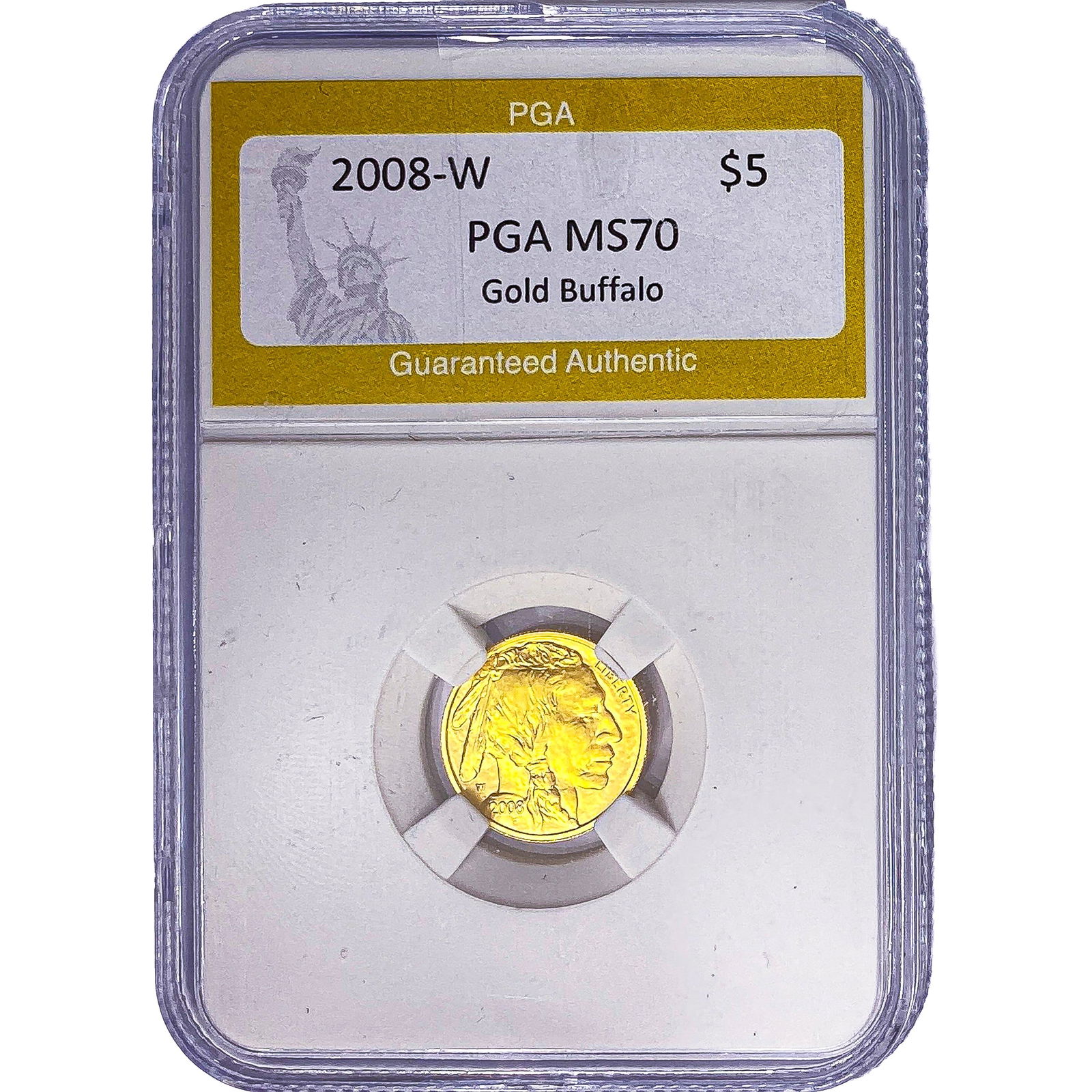 2008-W 1/10oz Gold $5 Buffalo PGA MS70: 2008-W 1/10oz Gold $5 Buffalo PGA MS70
