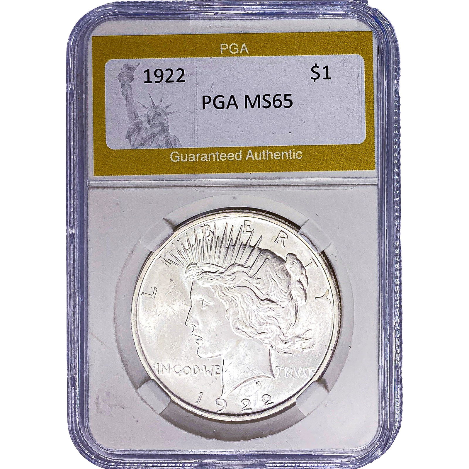 1922 Silver Peace Dollar PGA MS65: 1922 Silver Peace Dollar PGA MS65