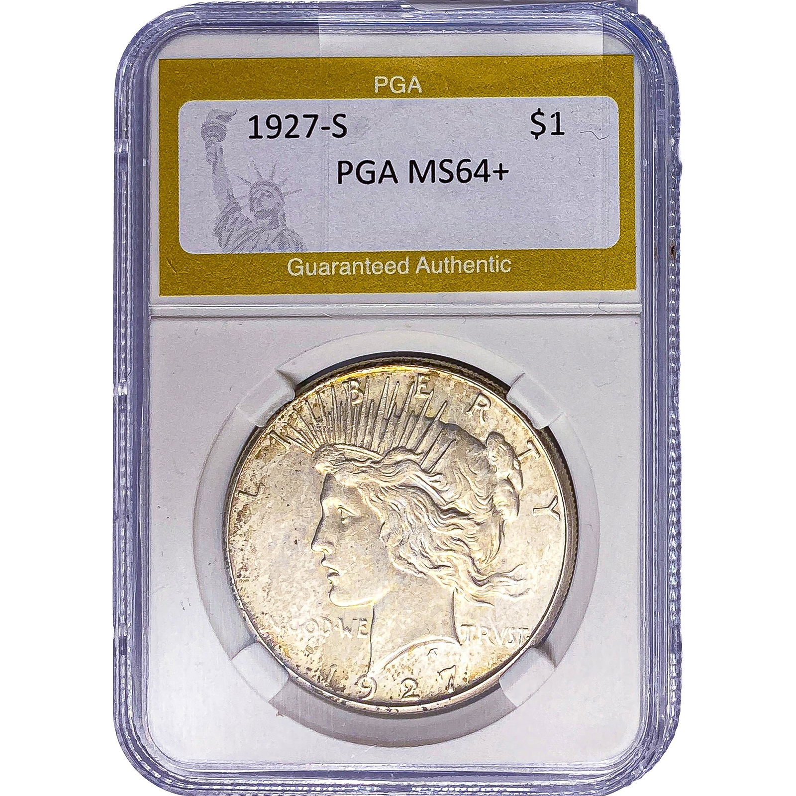1927-S Silver Peace Dollar PGA MS64+: 1927-S Silver Peace Dollar PGA MS64+