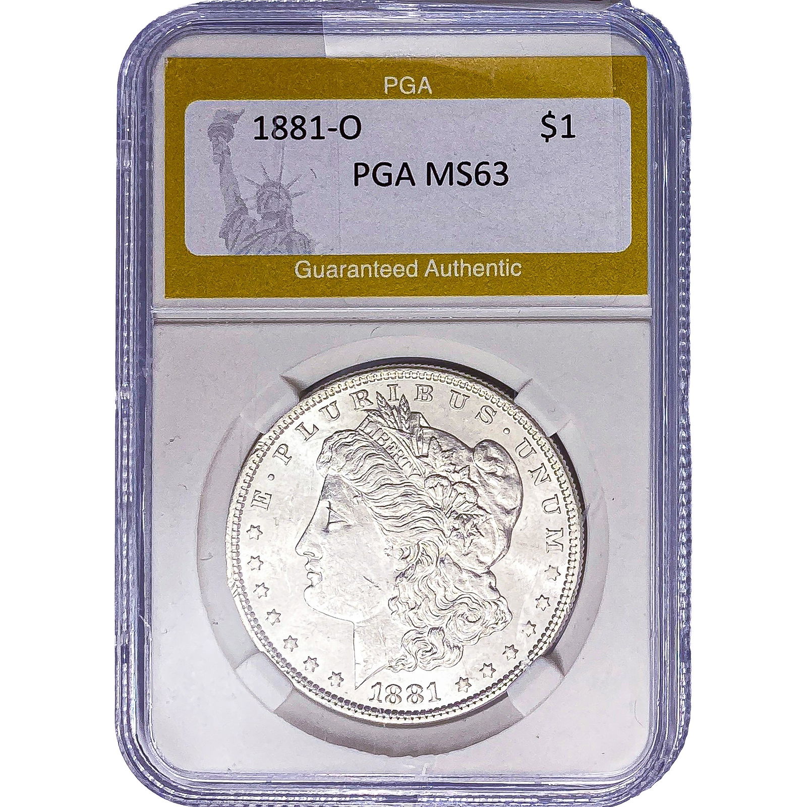 1881-O Morgan Silver Dollar PGA MS63: 1881-O Morgan Silver Dollar PGA MS63