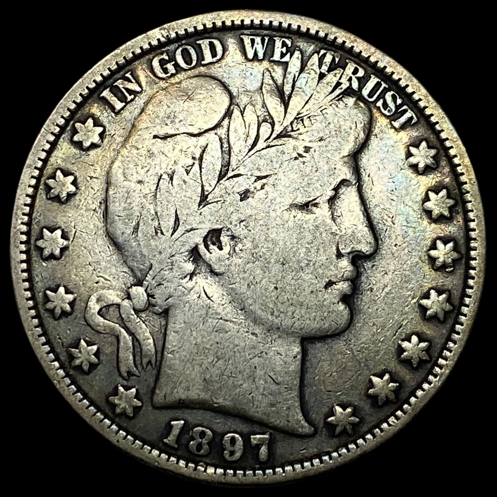 1897 Silver Barber Half Dollar LIGHTLY CIRCULATED: 1897 Silver Barber Half Dollar LIGHTLY CIRCULATED