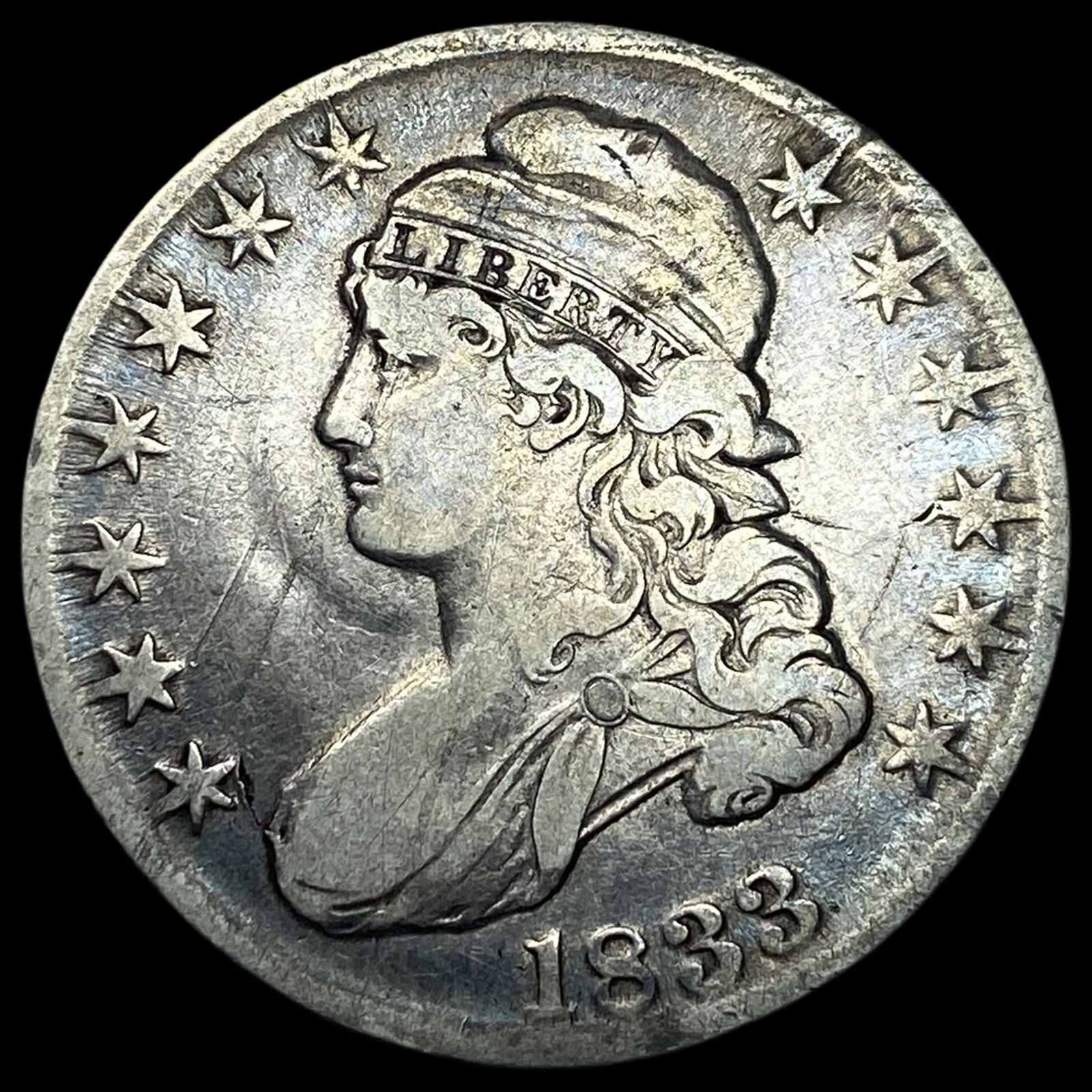 1833 Silver Capped Bust Half Dollar LIGHTLY CIRCULATED: 1833 Silver Capped Bust Half Dollar LIGHTLY CIRCULATED