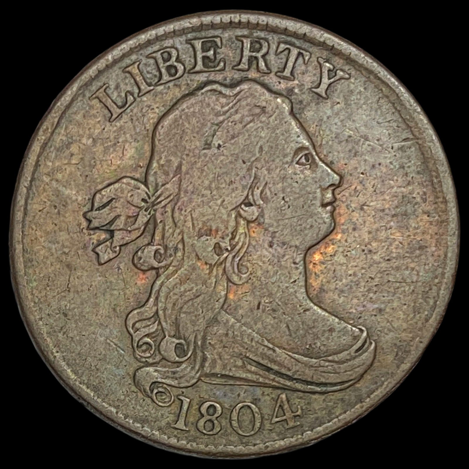1804 Draped Bust Half Cent NICELY CIRCULATED: 1804 Draped Bust Half Cent NICELY CIRCULATED
