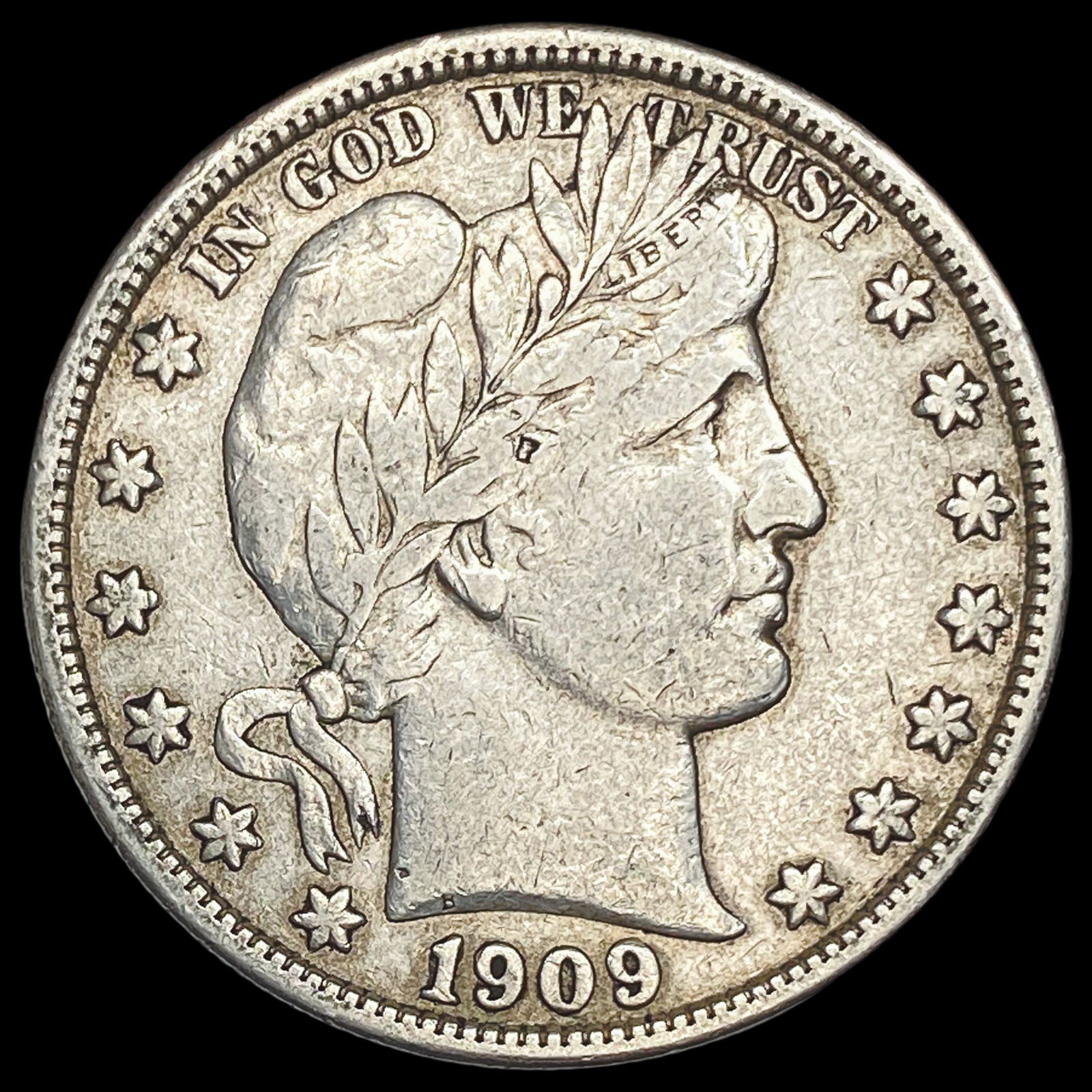 1909-S Silver Barber Half Dollar LIGHTLY CIRCULATED (1 of 2)