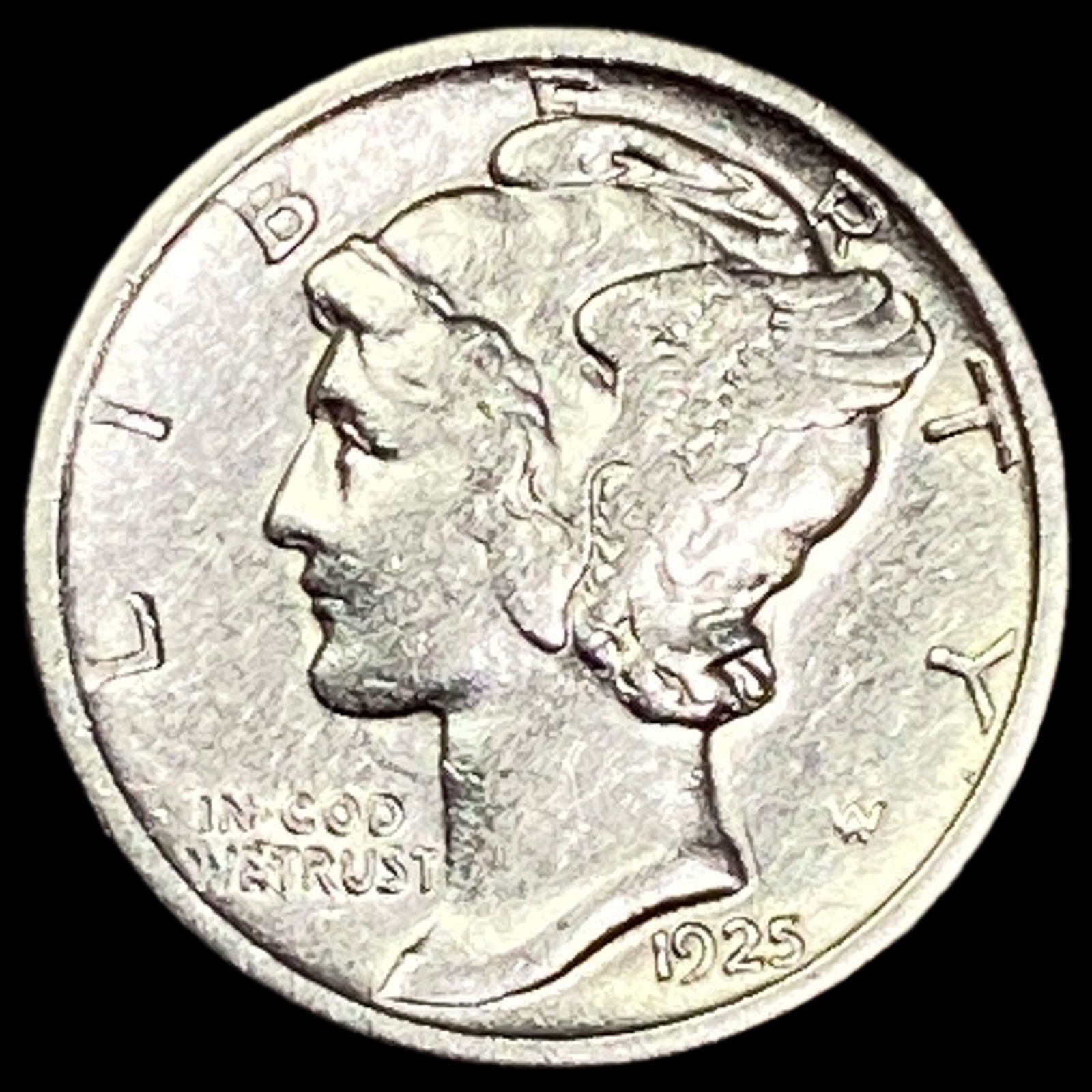 1925-S Silver Mercury Dime CLOSELY UNCIRCULATED (1 of 2)