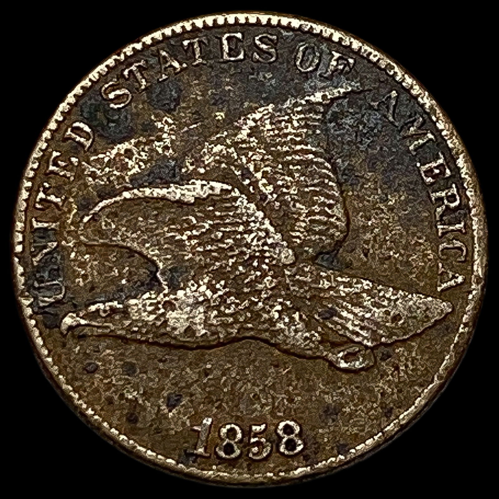 1858 Flying Eagle Cent NEARLY UNCIRCULATED: 1858 Flying Eagle Cent NEARLY UNCIRCULATED