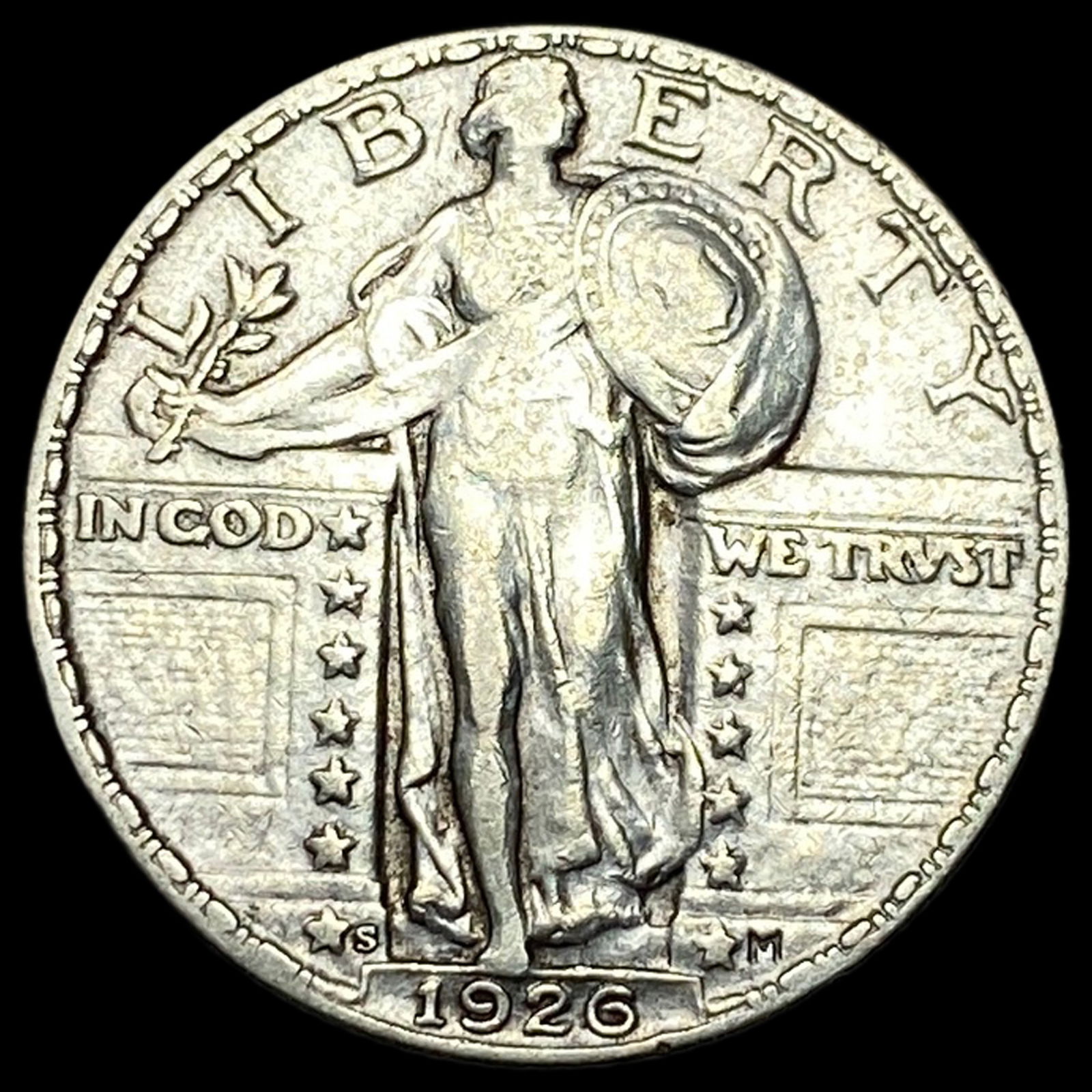 1926-S Silver Standing Liberty Quarter CLOSELY UNCIRCULATED: 1926-S Silver Standing Liberty Quarter CLOSELY UNCIRCULATED