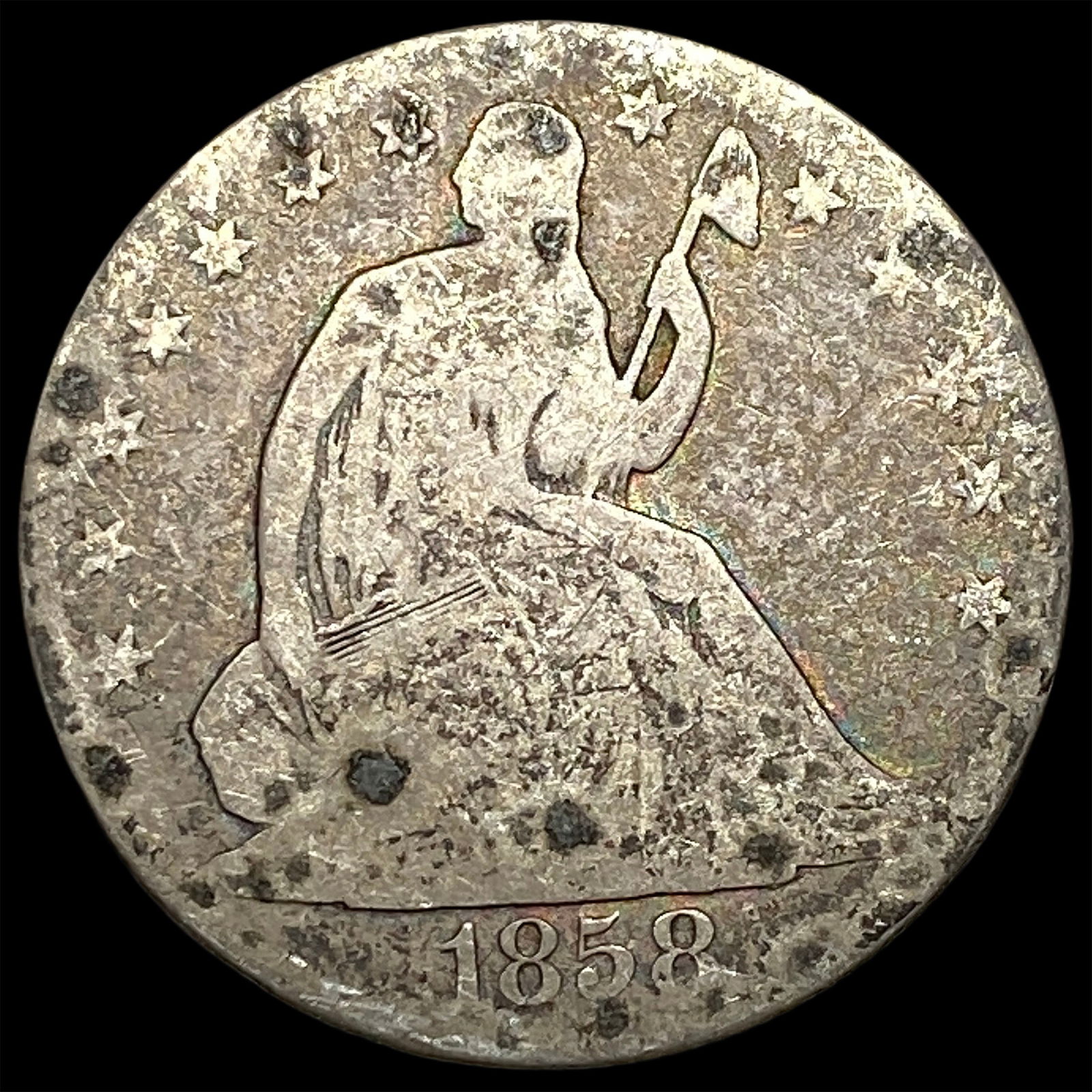 1858-O Silver Seated Liberty Half Dollar HIGH GRADE: 1858-O Silver Seated Liberty Half Dollar HIGH GRADE
