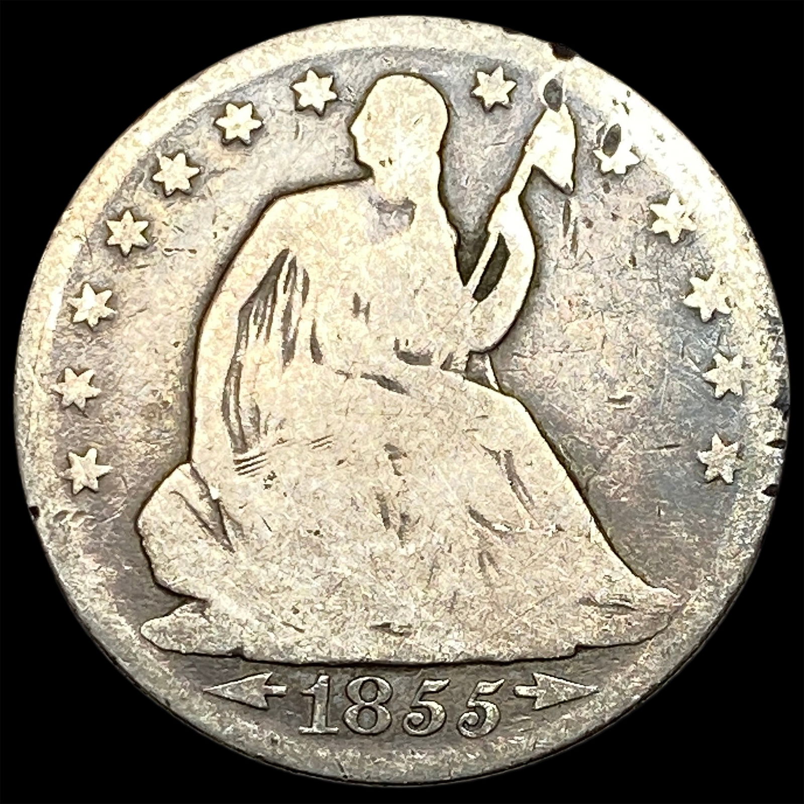 1855-O Arrows Silver Seated Liberty Half Dollar HIGH GRADE (1 of 2)