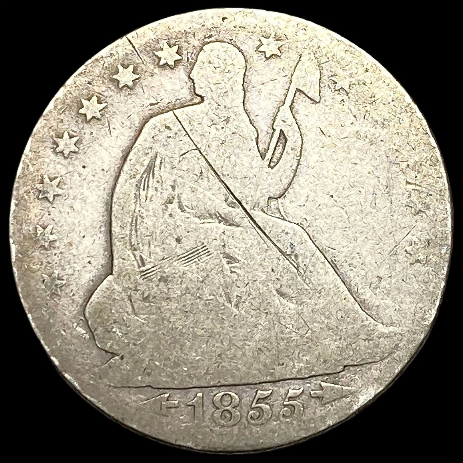 1855-O Arrows Silver Seated Liberty Half Dollar HIGH GRADE (1 of 2)