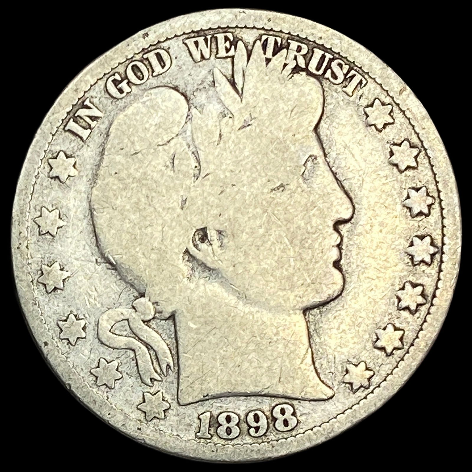 1898-O Silver Barber Half Dollar NICELY CIRCULATED: 1898-O Silver Barber Half Dollar NICELY CIRCULATED