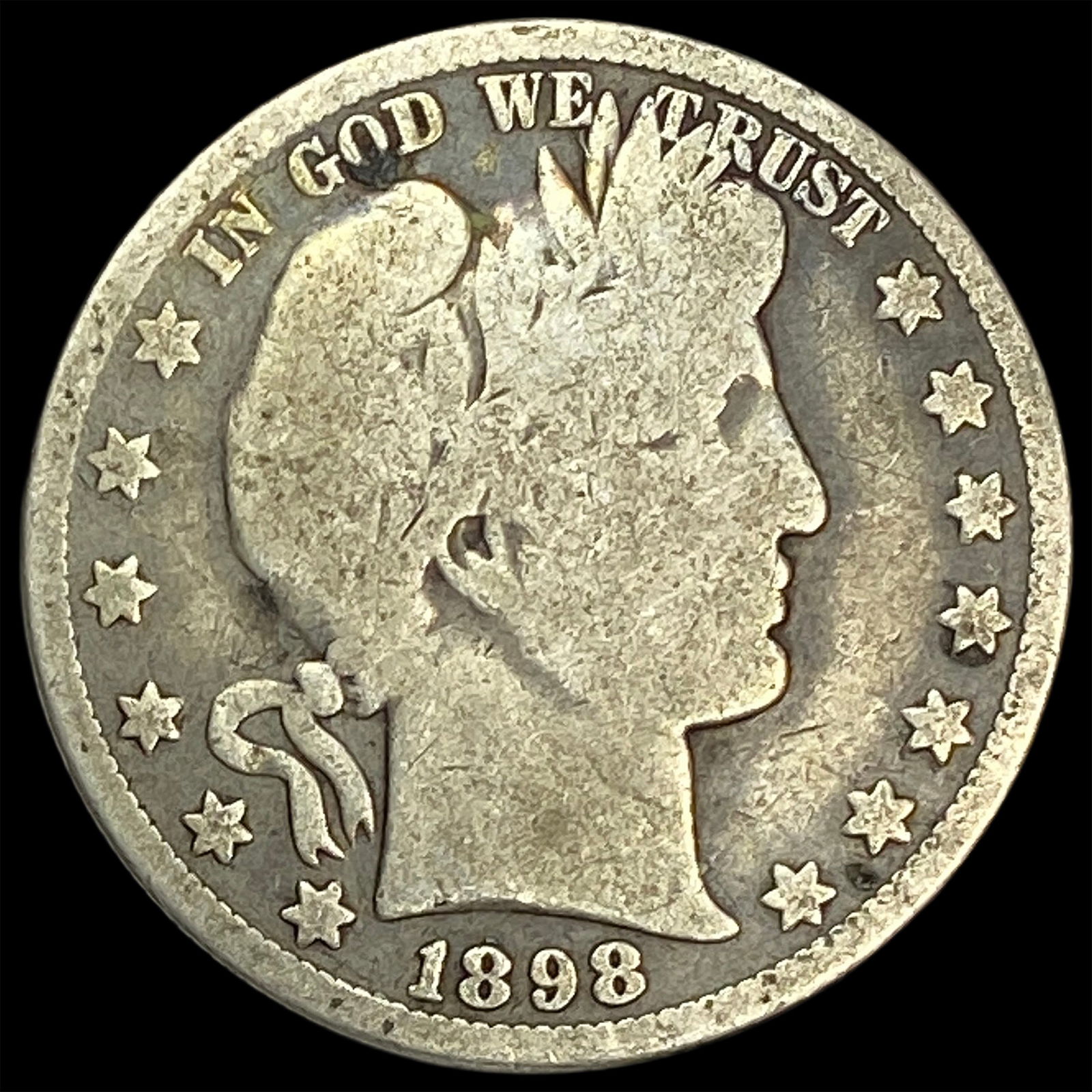 1898-O Silver Barber Half Dollar NICELY CIRCULATED: 1898-O Silver Barber Half Dollar NICELY CIRCULATED