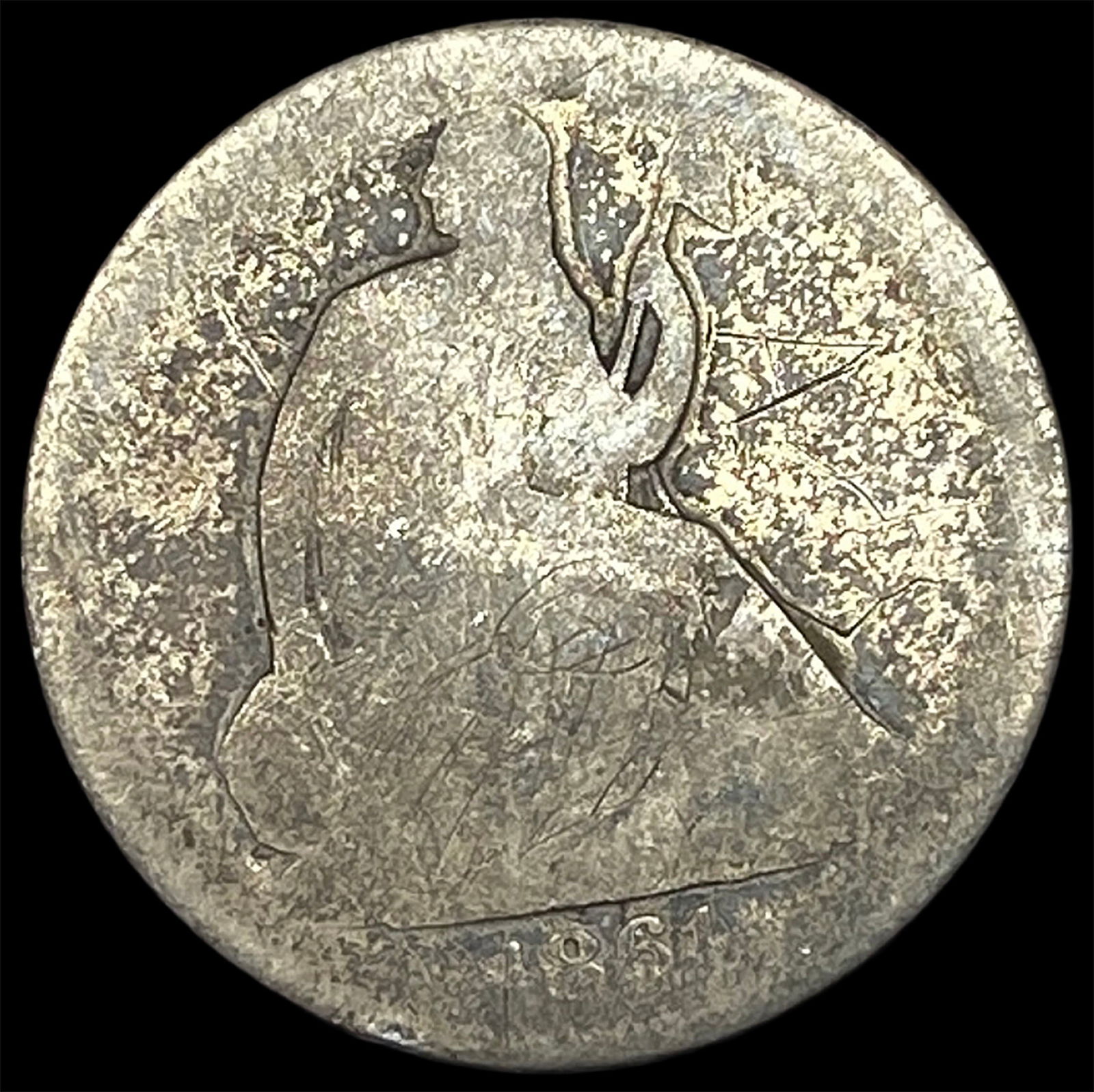 1861-O Silver Seated Liberty Half Dollar HIGH GRADE: 1861-O Silver Seated Liberty Half Dollar HIGH GRADE