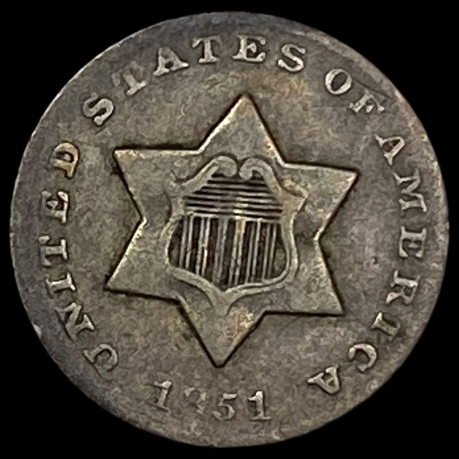 1851-O Silver Three-Cent Piece LIGHT CIRC: 1851-O Silver Three-Cent Piece LIGHT CIRC