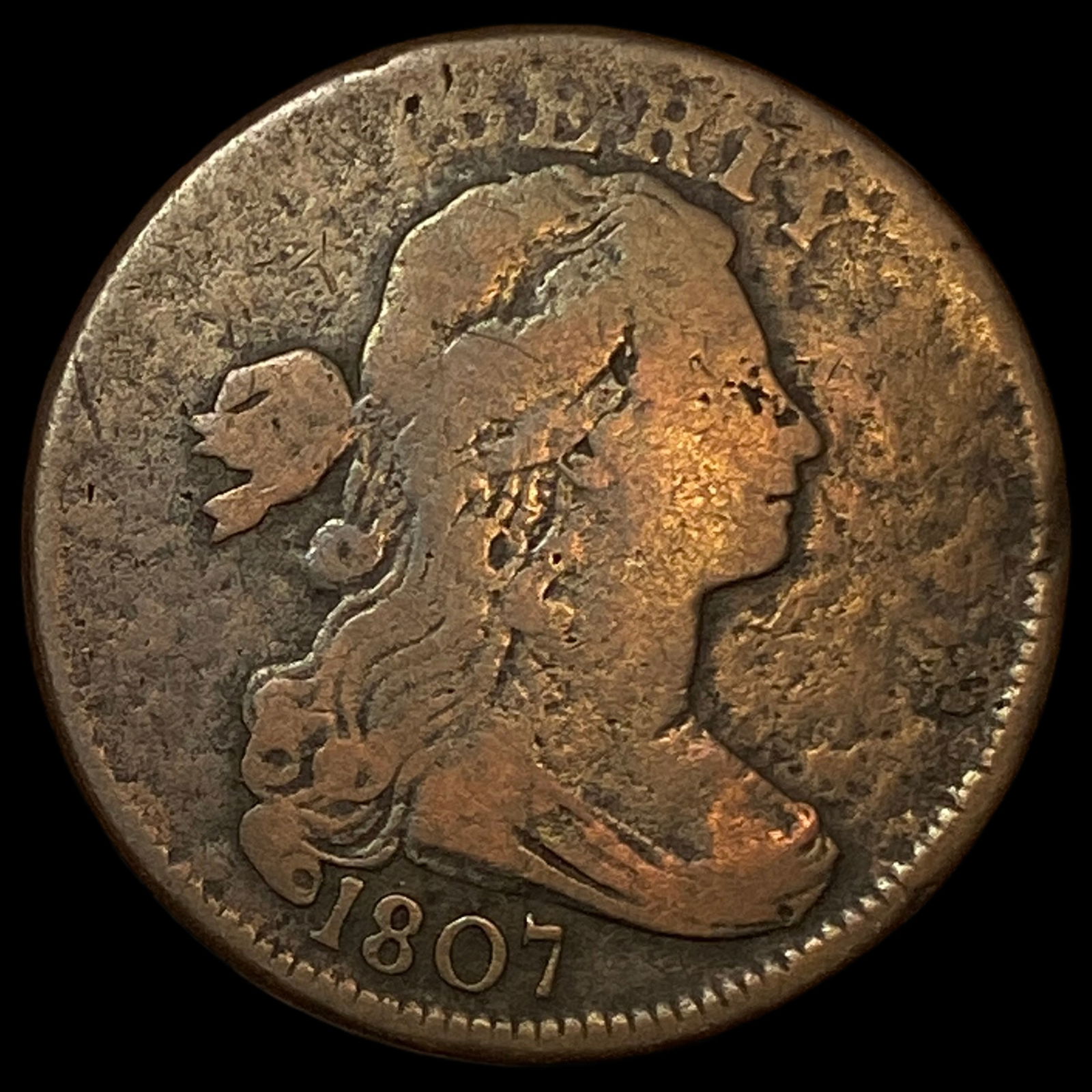 1807 Draped Bust Large Cent LIGHTLY CIRCULATED: 1807 Draped Bust Large Cent LIGHTLY CIRCULATED