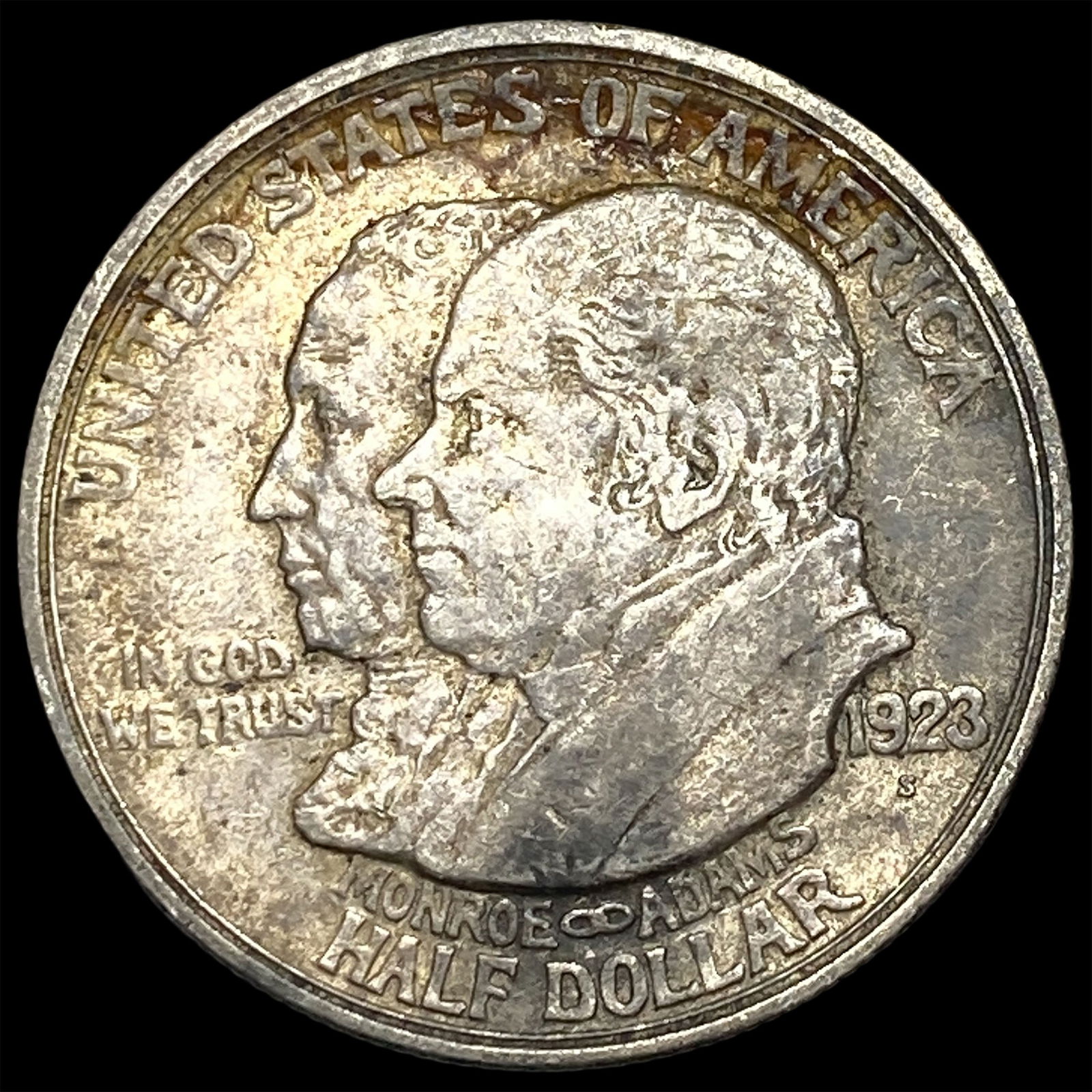 1923-S Silver Monroe Doctrine Half Dollar CLOSELY UNCIRCULATED: 1923-S Silver Monroe Doctrine Half Dollar CLOSELY UNCIRCULATED