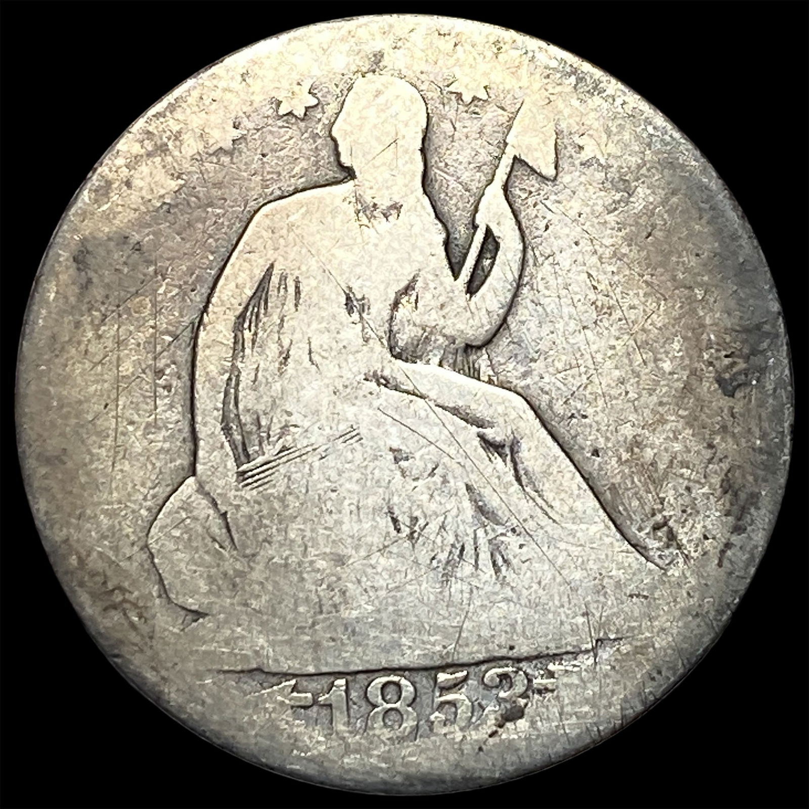 1853 Arrows/Rays Seated Liberty Half Dollar HIGH GRADE: 1853 Arrows/Rays Seated Liberty Half Dollar HIGH GRADE