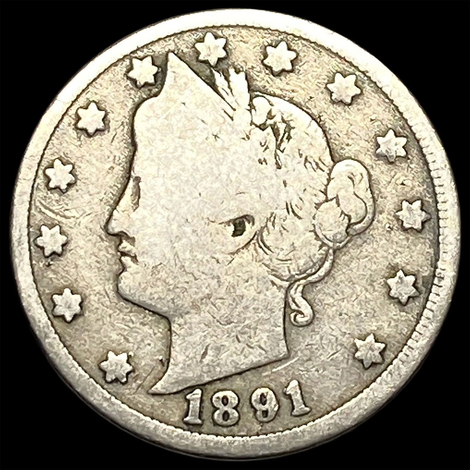 1891 Nickel Liberty Head V Nickel NICELY CIRCULATED (1 of 2)