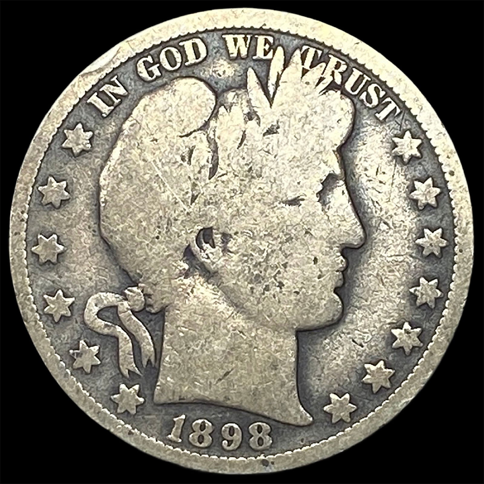 1898-O Silver Barber Half Dollar NICELY CIRCULATED: 1898-O Silver Barber Half Dollar NICELY CIRCULATED