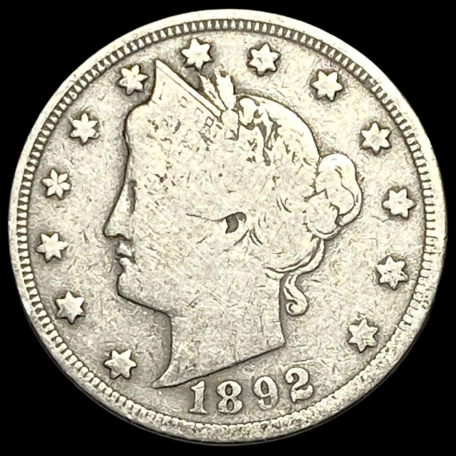 1892 Liberty Head Nickel NICELY CIRCULATED: 1892 Liberty Head Nickel NICELY CIRCULATED