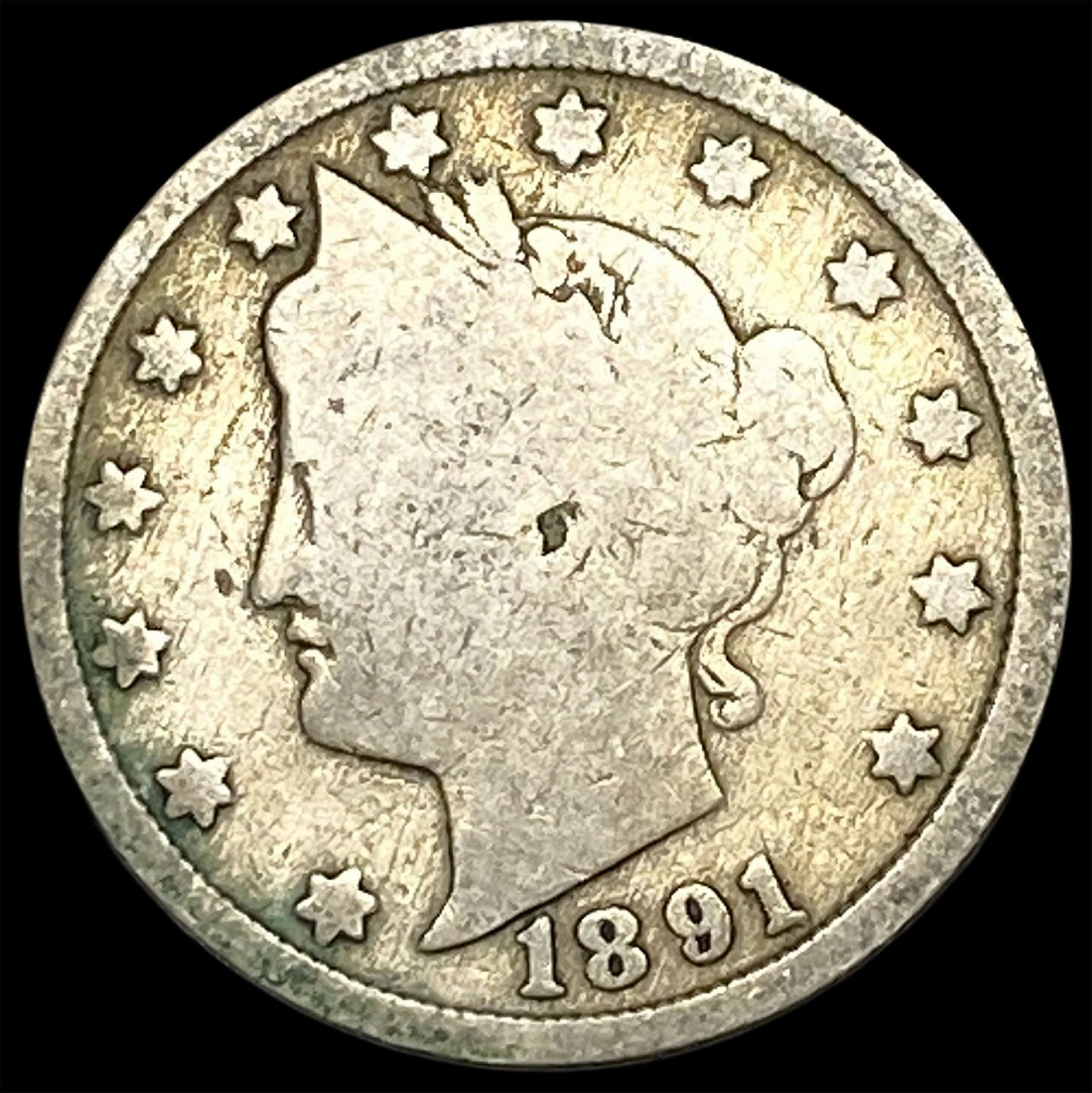1891 Liberty Head Nickel NICELY CIRCULATED: 1891 Liberty Head Nickel NICELY CIRCULATED