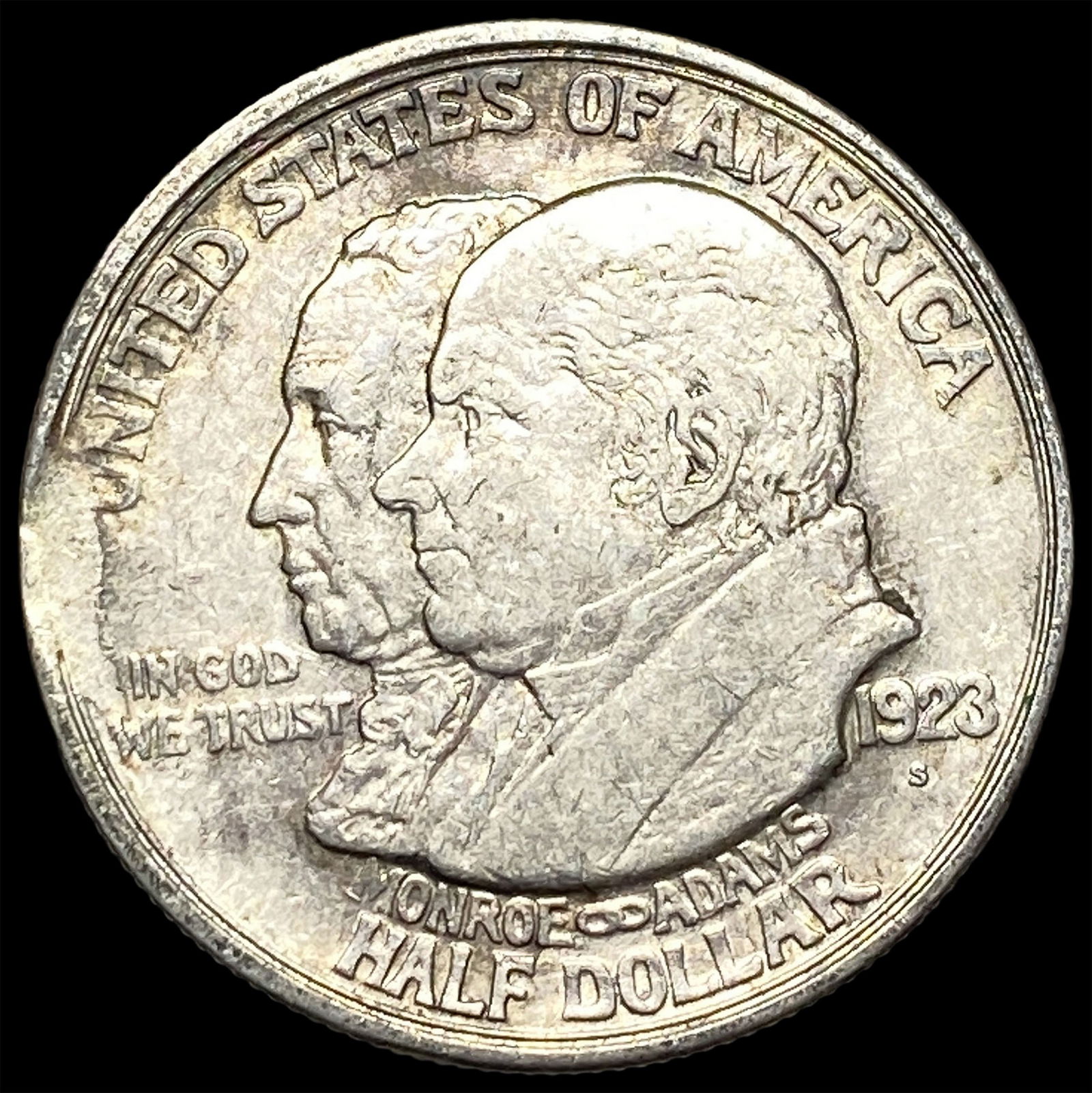 1923-S Silver Monroe Doctrine Half Dollar CLOSELY UNCIRCULATED: 1923-S Silver Monroe Doctrine Half Dollar CLOSELY UNCIRCULATED