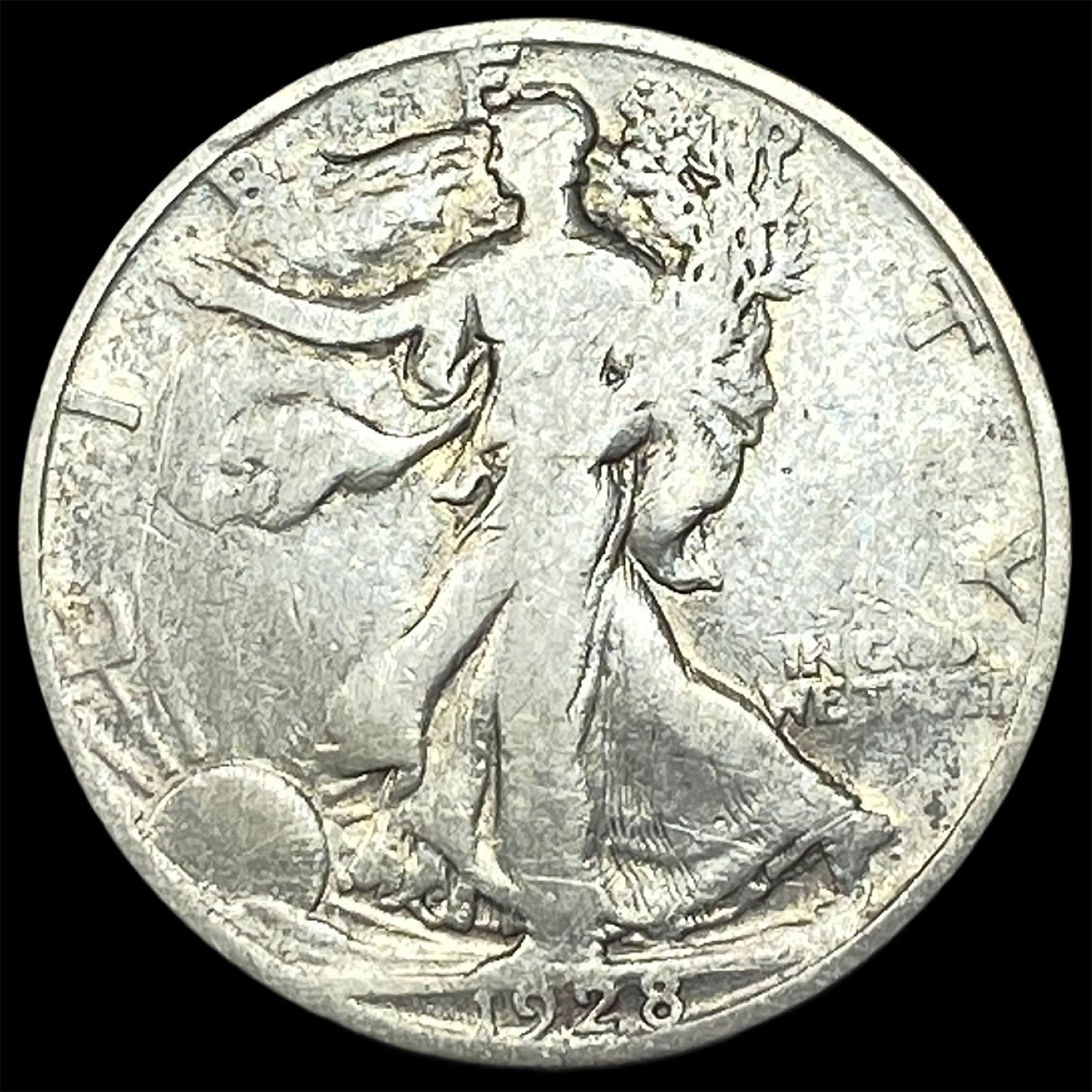 1928-S Silver Walking Liberty Half Dollar NICELY CIRCULATED: 1928-S Silver Walking Liberty Half Dollar NICELY CIRCULATED