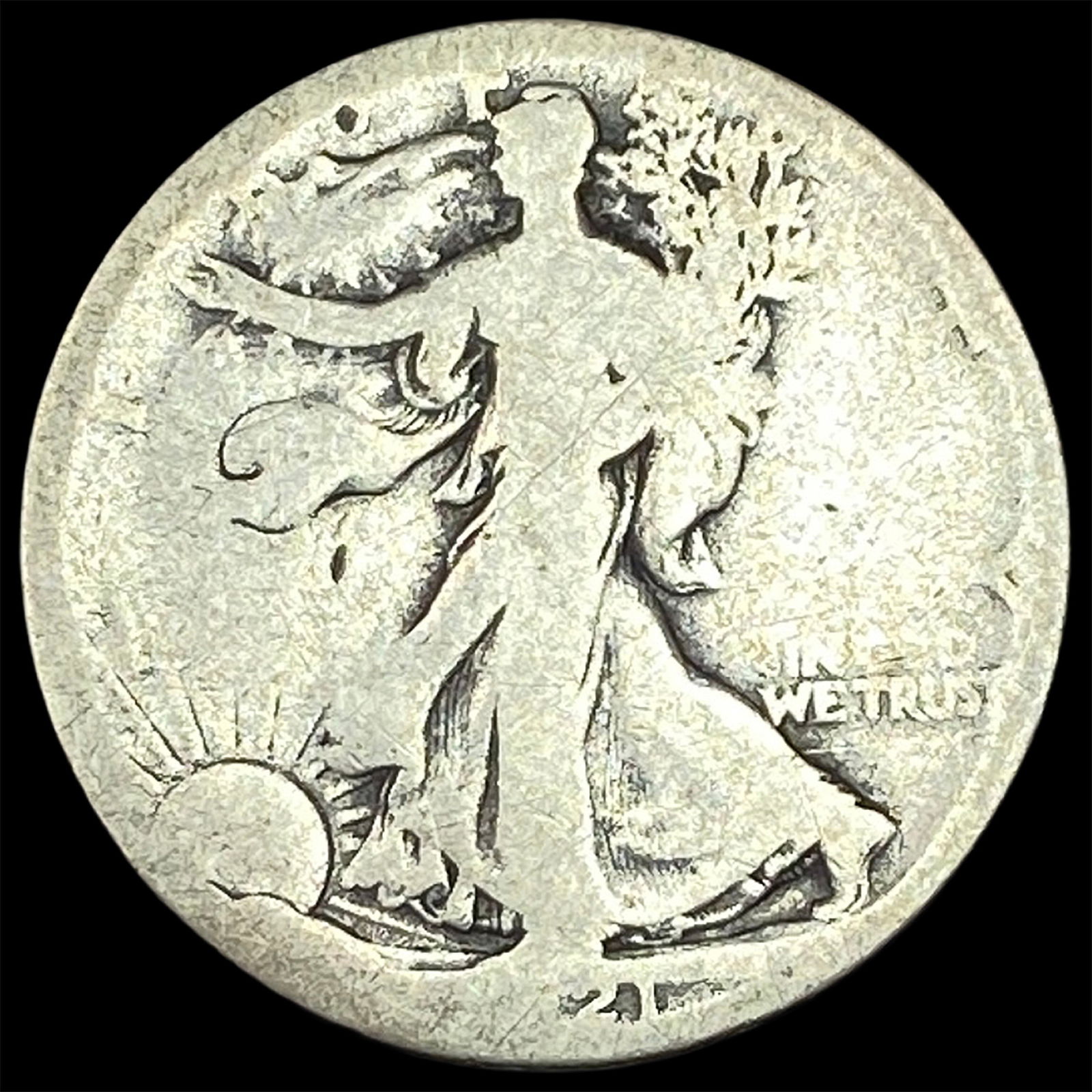 1921-S Silver Walking Liberty Half Dollar NICELY CIRCULATED (1 of 2)