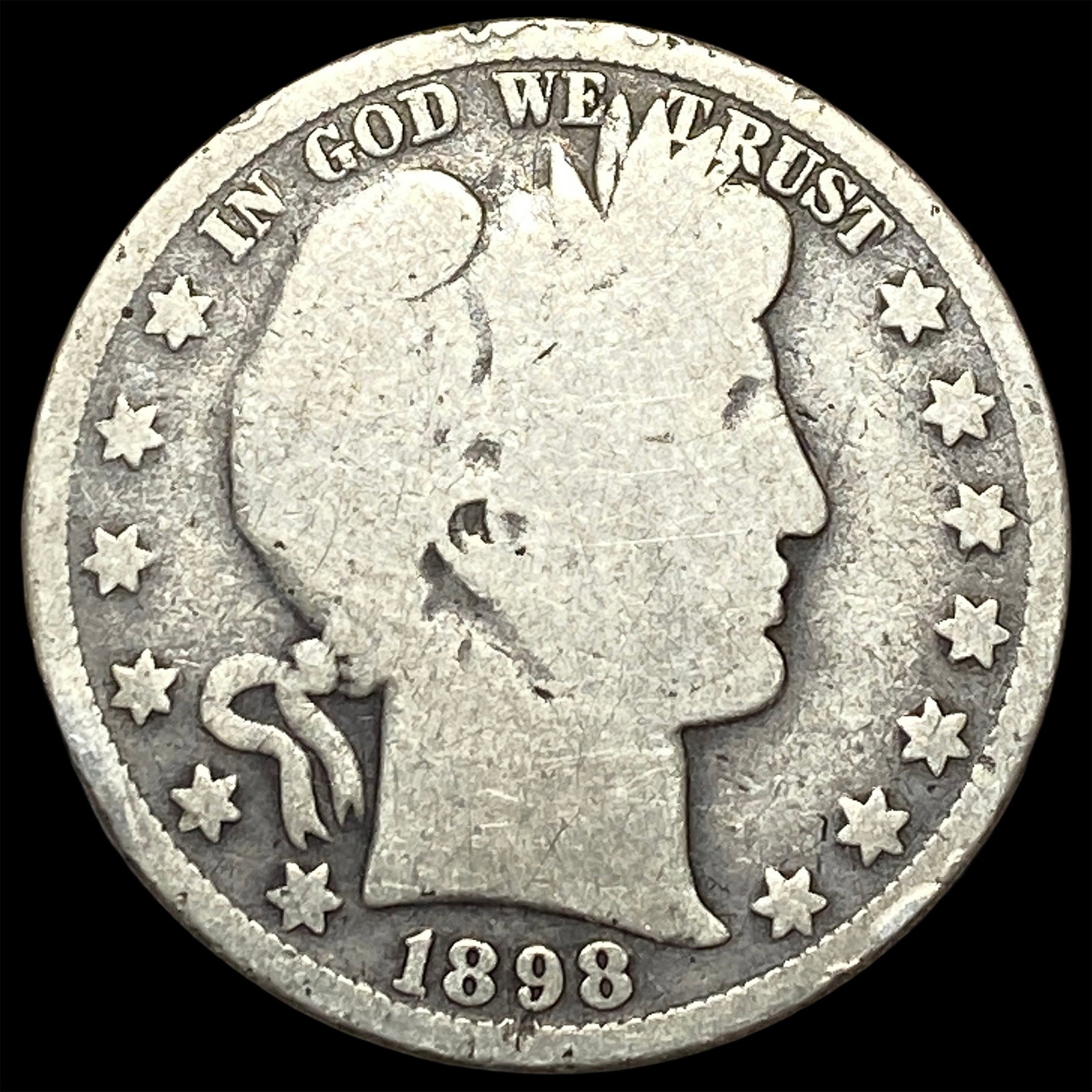 1898-O Silver Barber Half Dollar NICELY CIRCULATED: 1898-O Silver Barber Half Dollar NICELY CIRCULATED