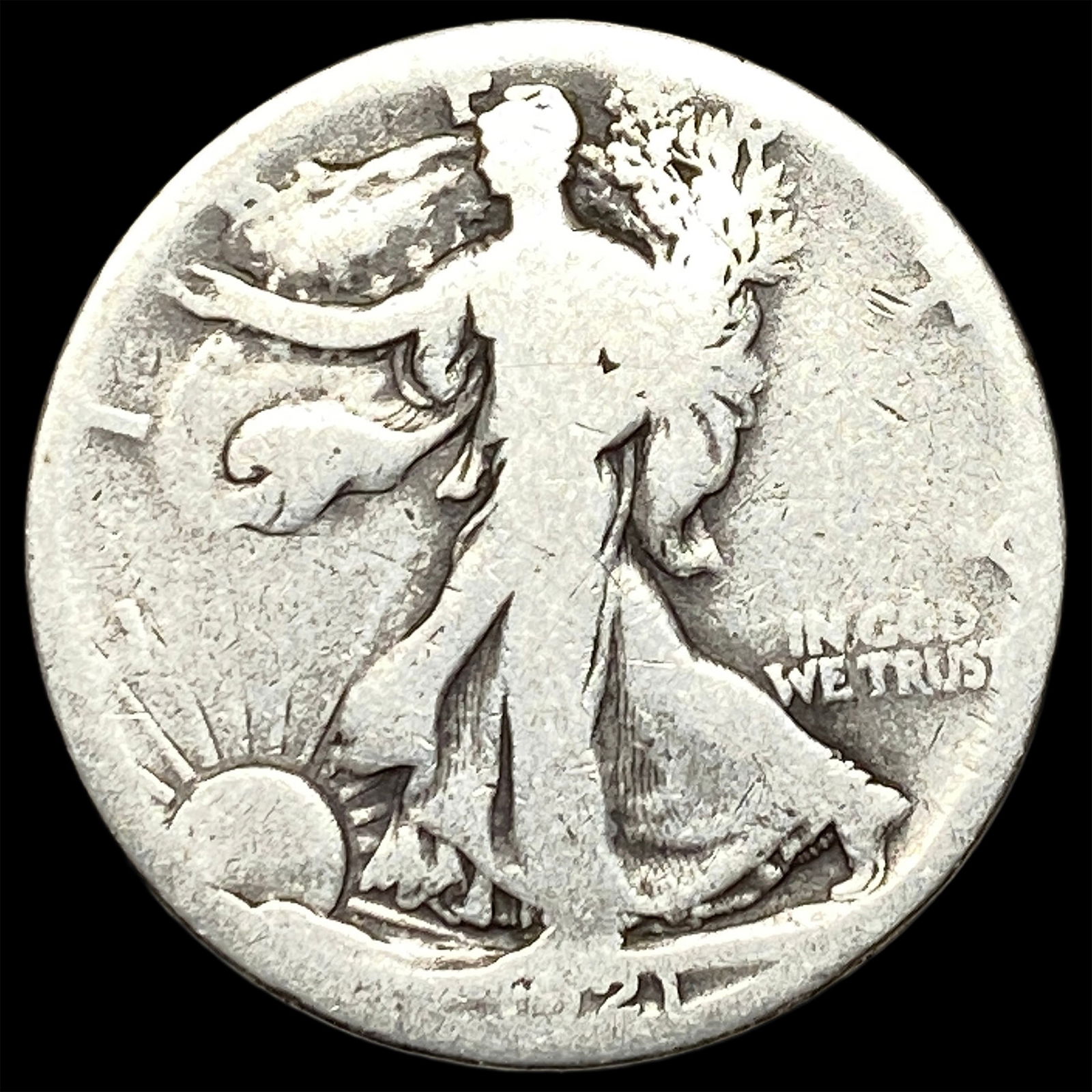 1921-S Walking Liberty Half Dollar NICELY CIRCULATED: 1921-S Walking Liberty Half Dollar NICELY CIRCULATED