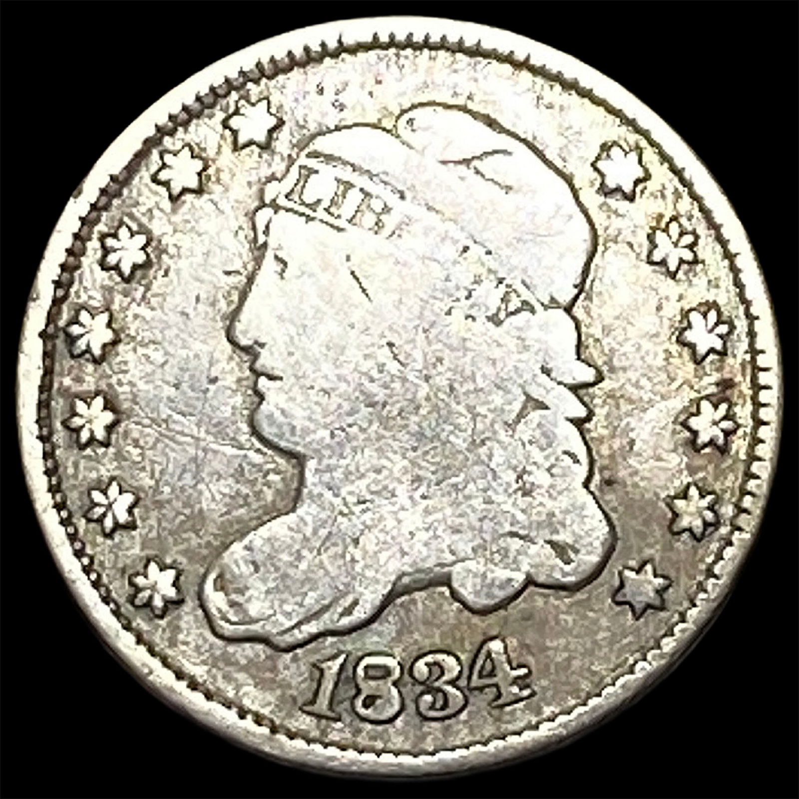 1834 Capped Bust Silver 5 Cents NICELY CIRCULATED: 1834 Capped Bust Silver 5 Cents NICELY CIRCULATED