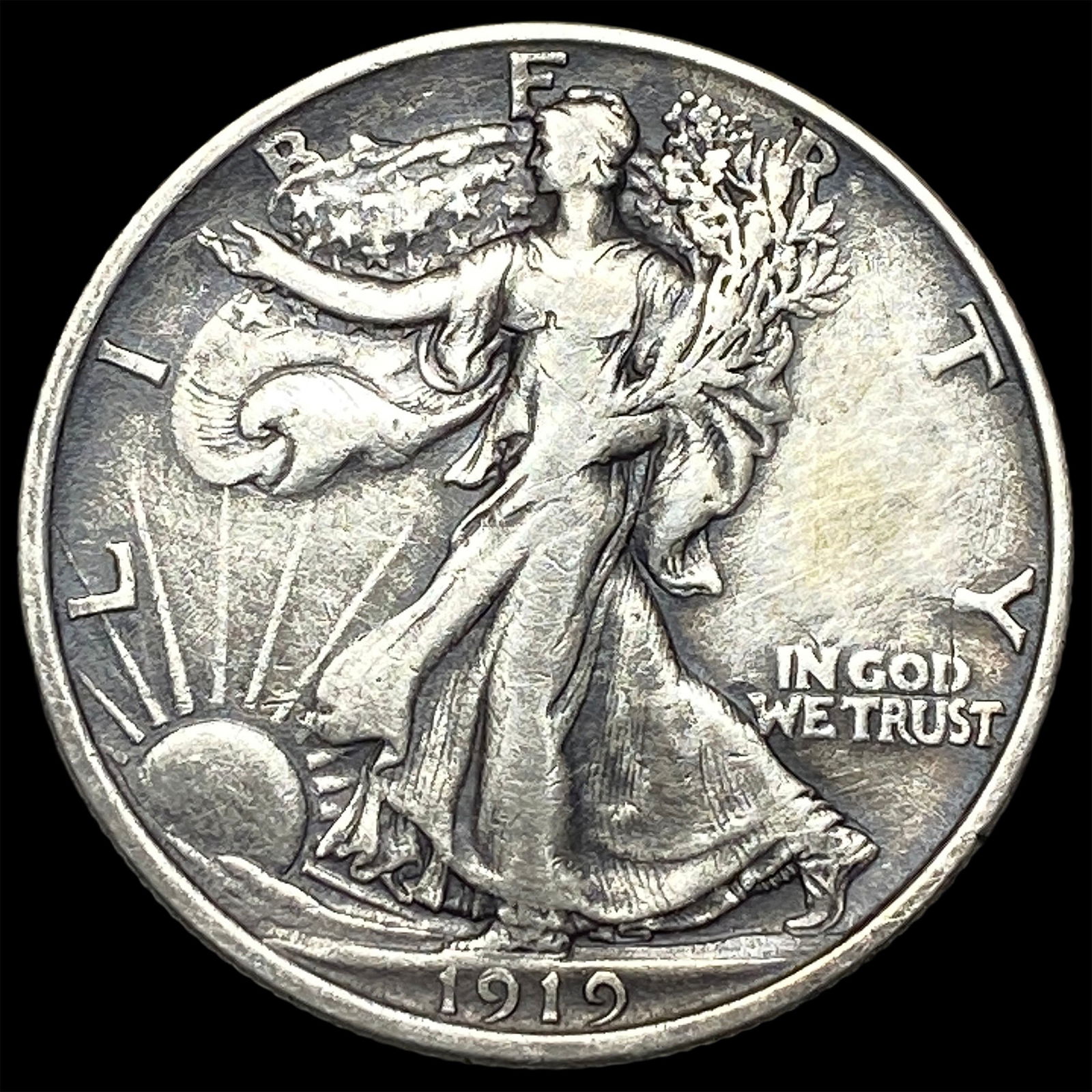 1919-D Silver Walking Liberty Half Dollar NEARLY UNCIRCULATED (1 of 2)